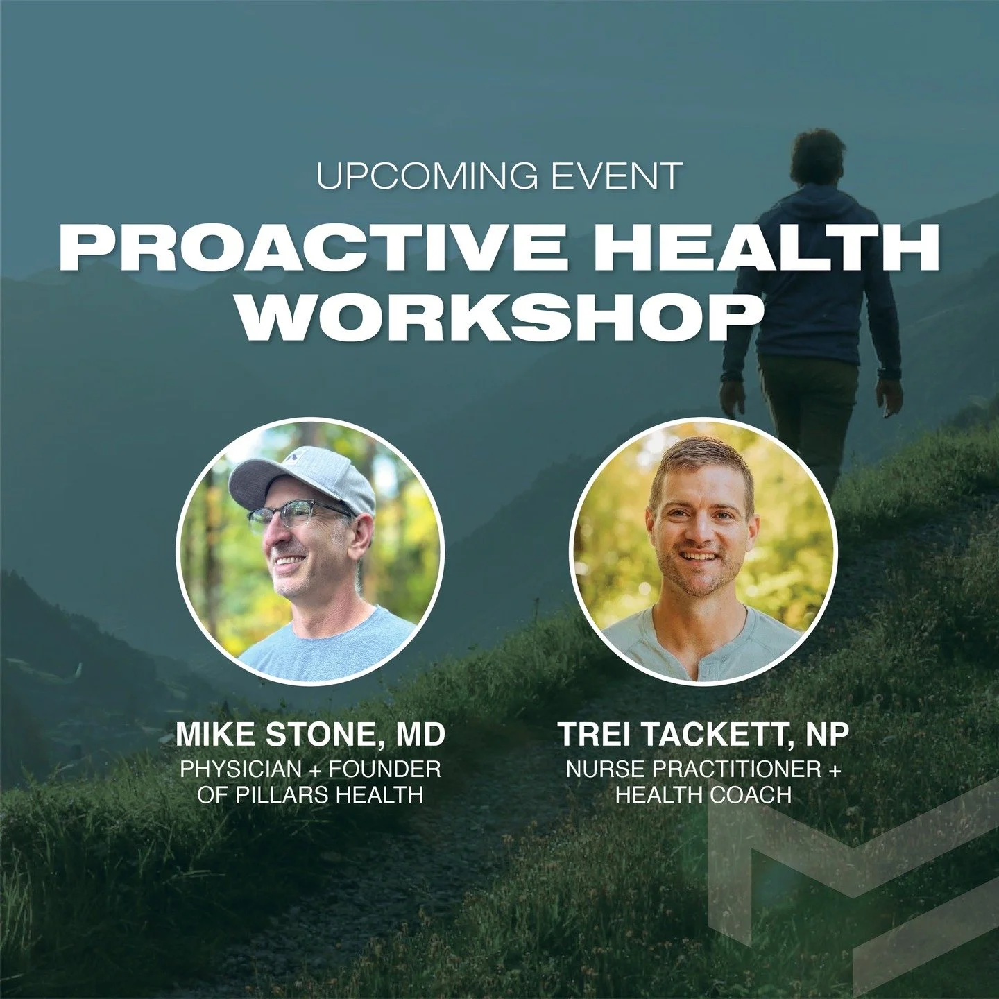 Personalized Health Made Simple.

Join us for a Proactive Health Workshop with Dr. Mike Stone and Trei Tackett of Pillars Health. Practical, data-informed strategies for:

😴 Better sleep + daily energy
🥗 Sustainable nutrition habits
💪 Stress resil