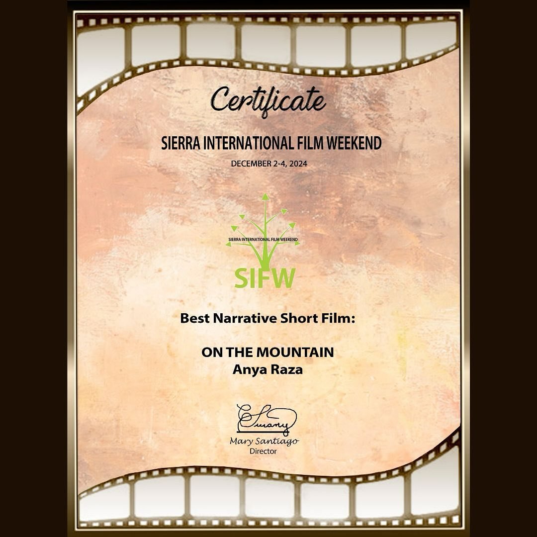 🏆 BEST NARRATIVE SHORT FILM 🏆

We&rsquo;re so excited to announce that &lsquo;On The Mountain&rsquo; has won the &lsquo;Best Narrative Short Film&rsquo; award at Sierra International Film Weekend (SIFW) all the way in in Bolivia! 
We are so proud t