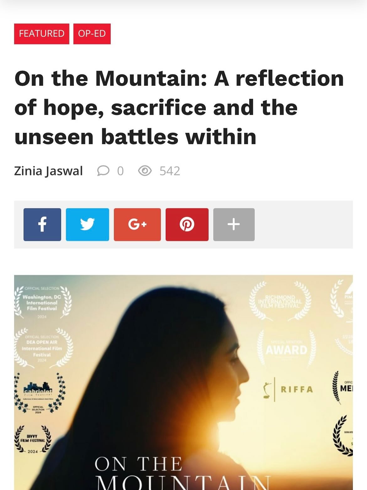 We are so touched by this highly emotive and sharp review of our film &ldquo;On The Mountain&rdquo; by The Carillon. The article serves is a reminder that you should raise your voice, no matter how loud or far, because someone will hear it, and it wi