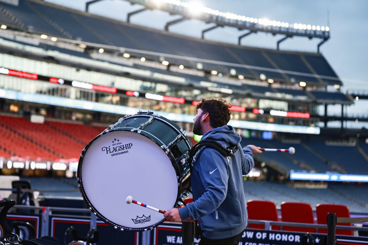 Game time. 

#soundcheck #rivalries #patriots #drumline #flagship 

📸: @brookestelmokasphotos