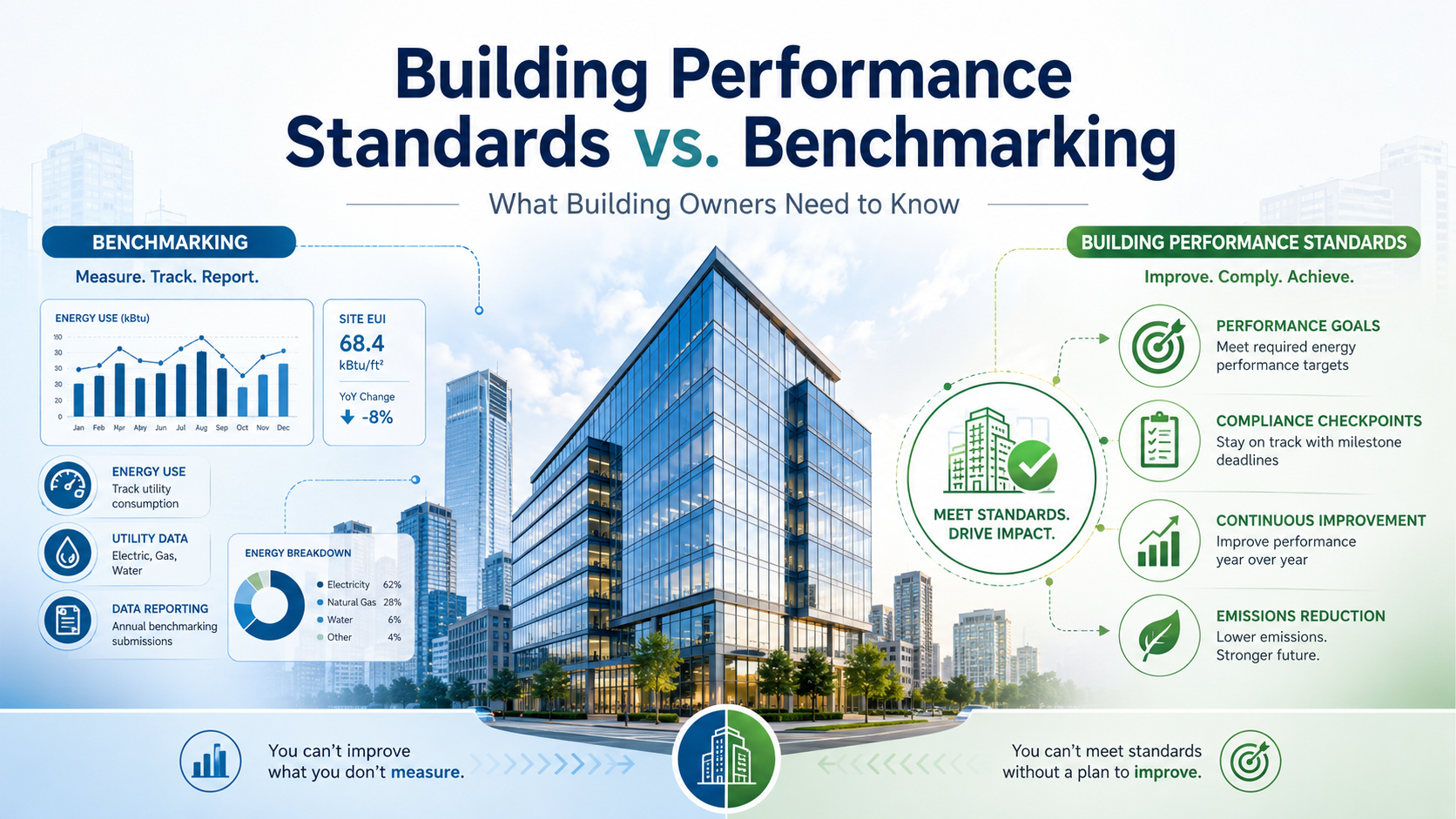 Building Performance Standards vs. Benchmarking: What Building Owners Need to Know