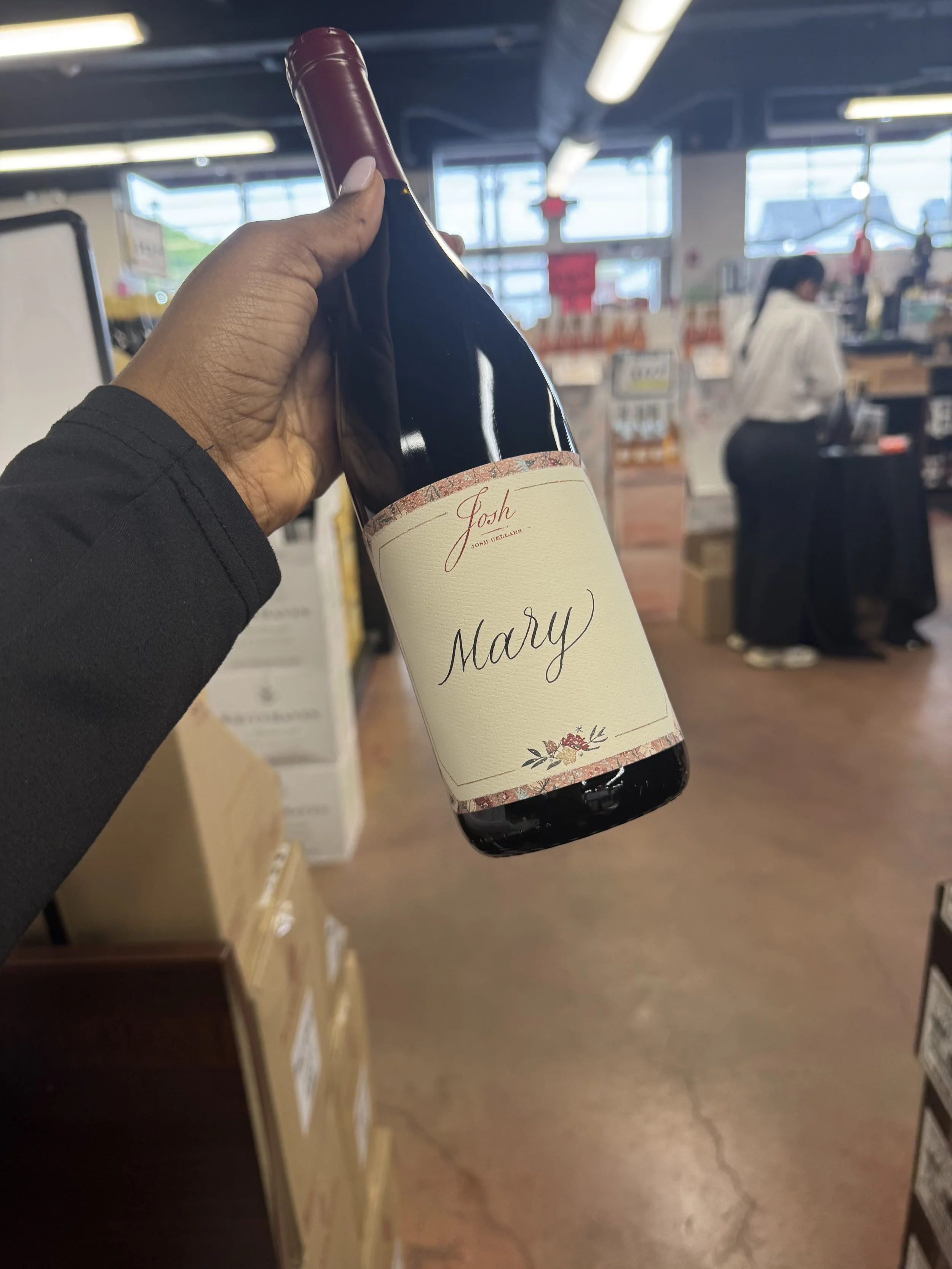 Calligraphy on Josh Wine Bottles