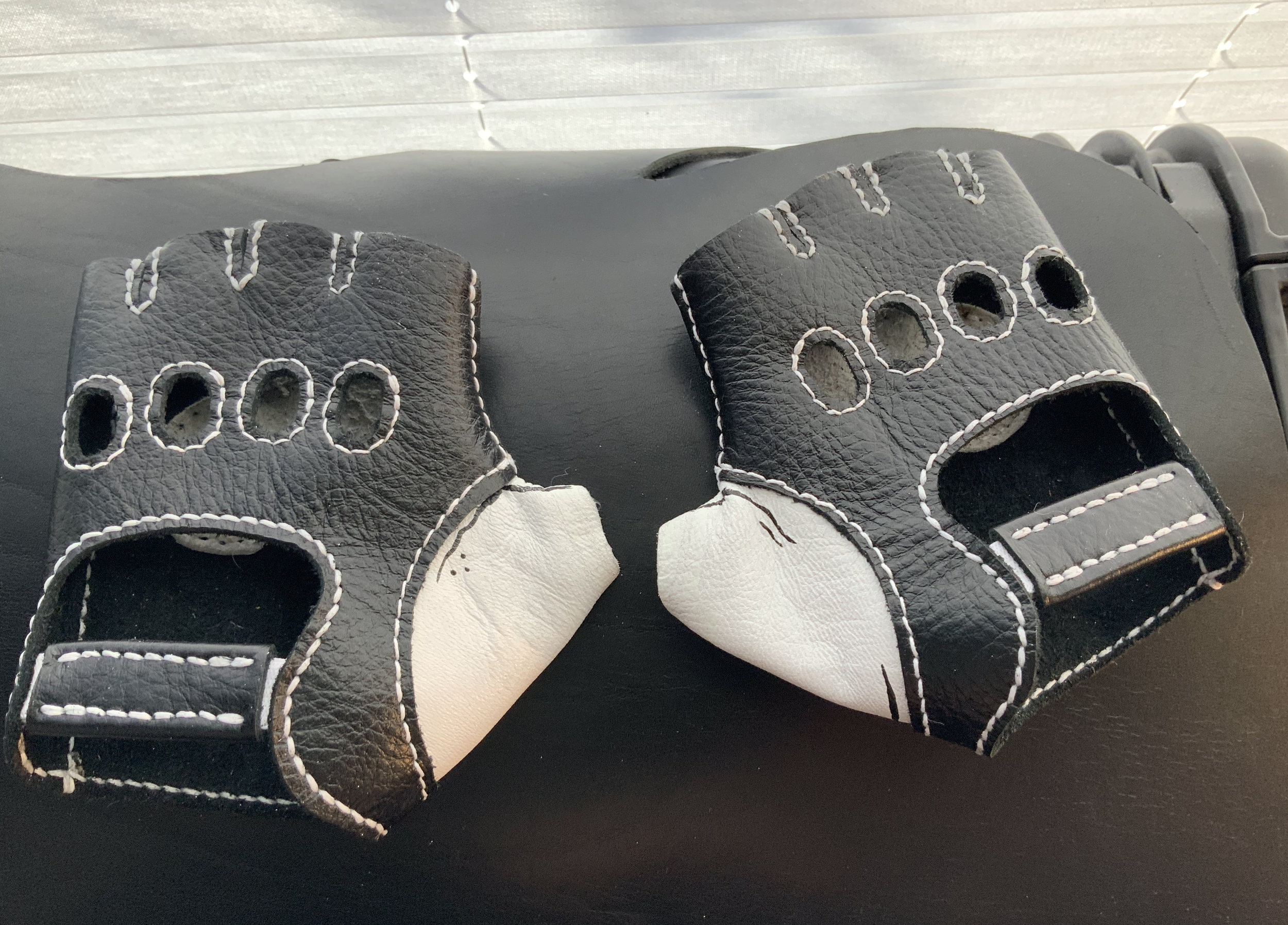 Black and White Fingerless Gloves