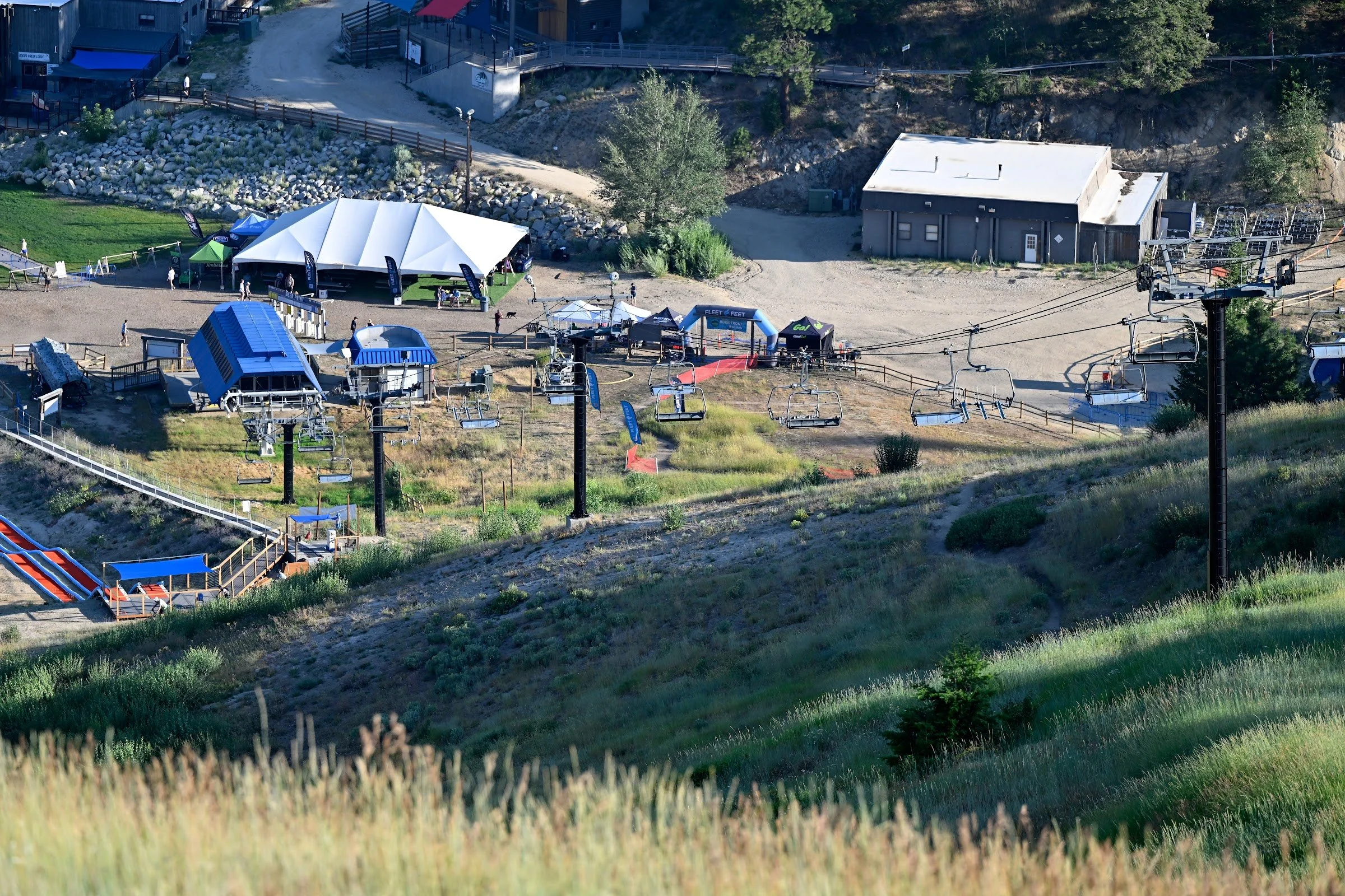 The finish festival tents beside the JR Simplot Lodge at Bogus Basin on race morning