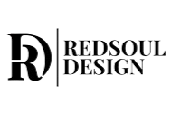 Logo for Redsoul Design with a stylized 'R' and the company name in black text on a white background.