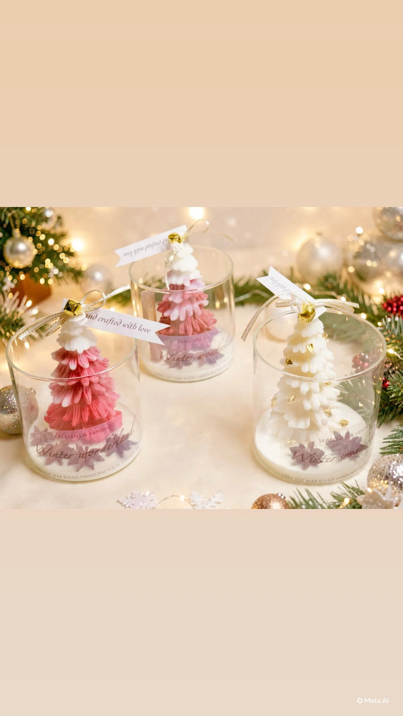 Winter Wonderland- Christmas Tree Soy wax Candle, handcrafted to bring a warm and festive touch for holiday celebrations, perfect for Chritsmas decor, gifting, and creating cozy winter memories
