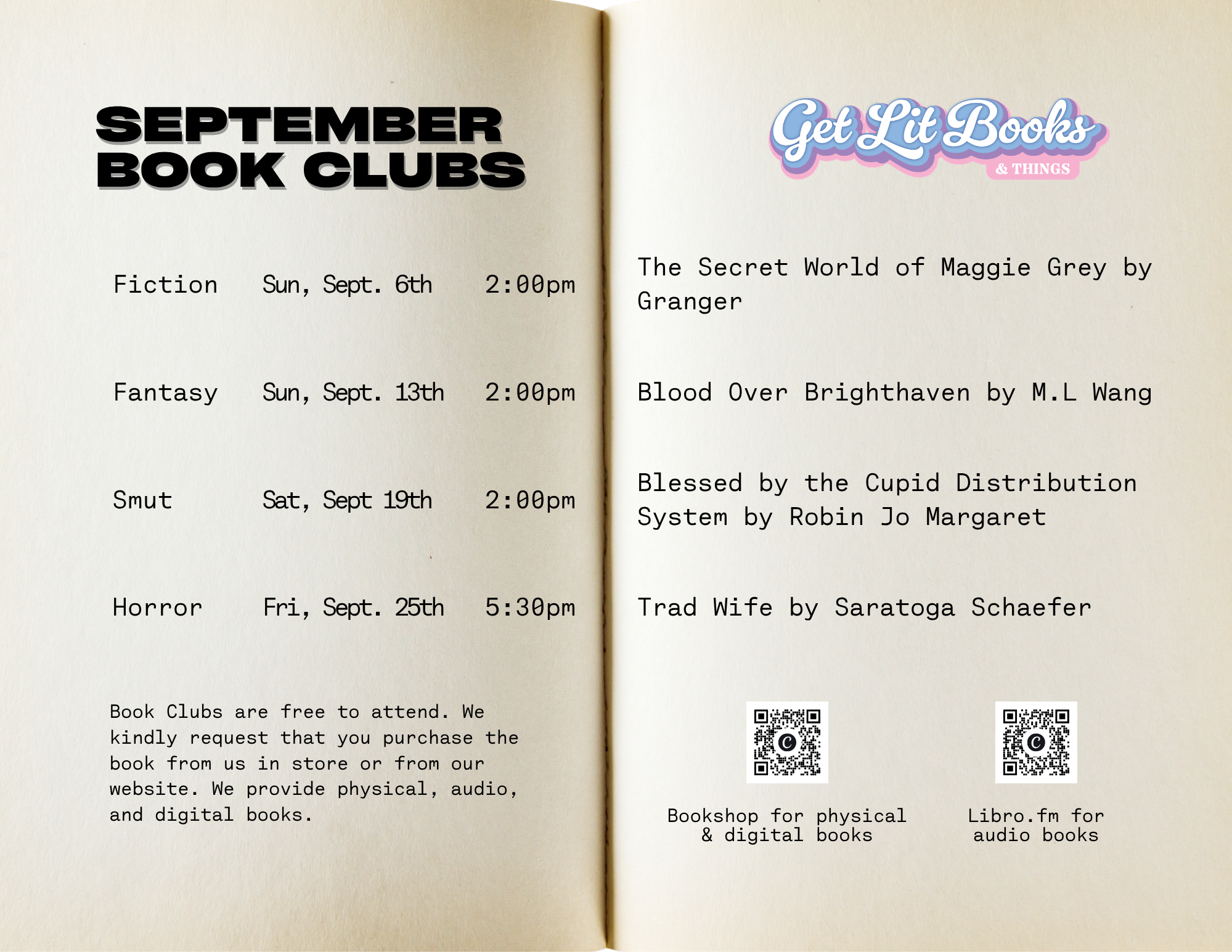 September Book Clubs