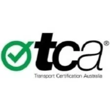 Logo of Transport Certification Australia featuring the initials 'tca' with a green check mark.