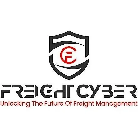 Logo for Freight Cyber with the slogan 'Unlocking The Future Of Freight Management' and a stylized shield design.