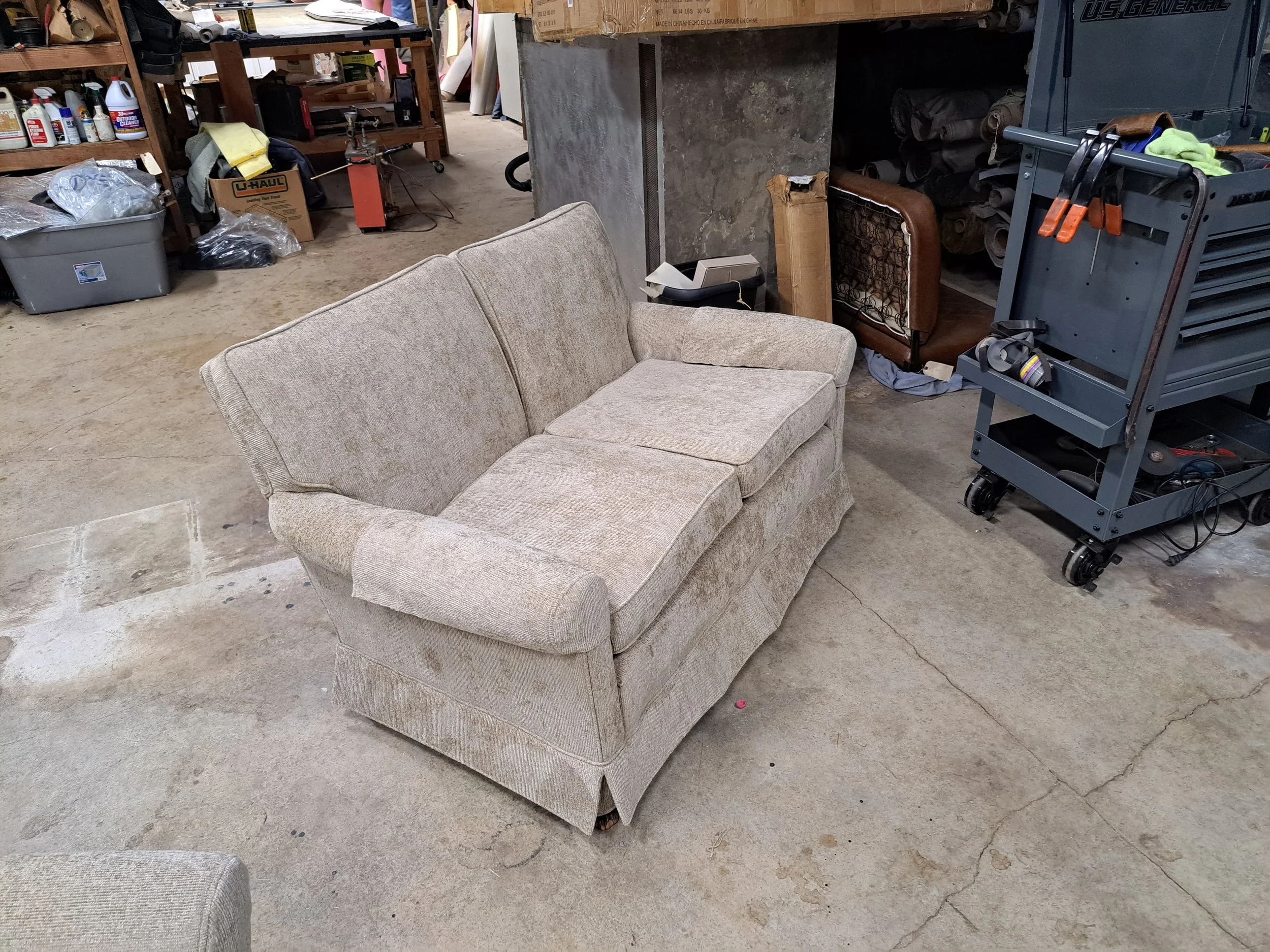 upholstery repair service on loveseat