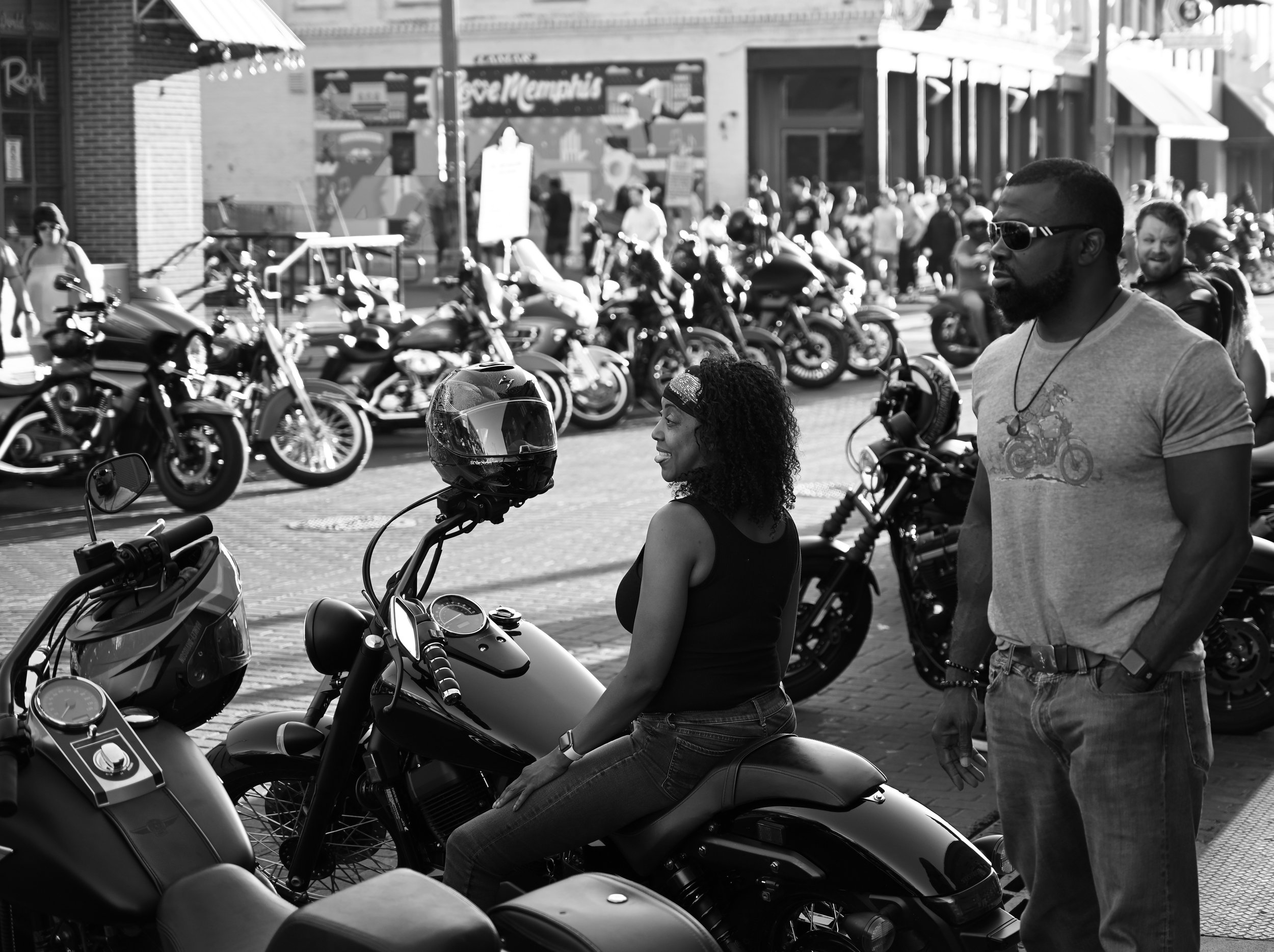 Biker Couple on Beale Street 