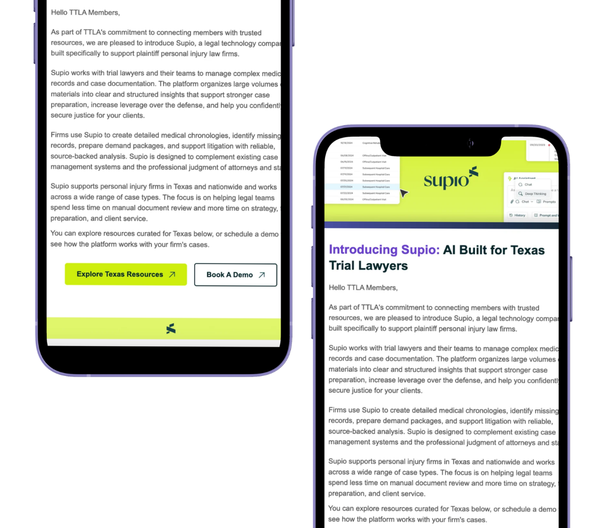 State trial lawyers association email ad for Supio (2025)