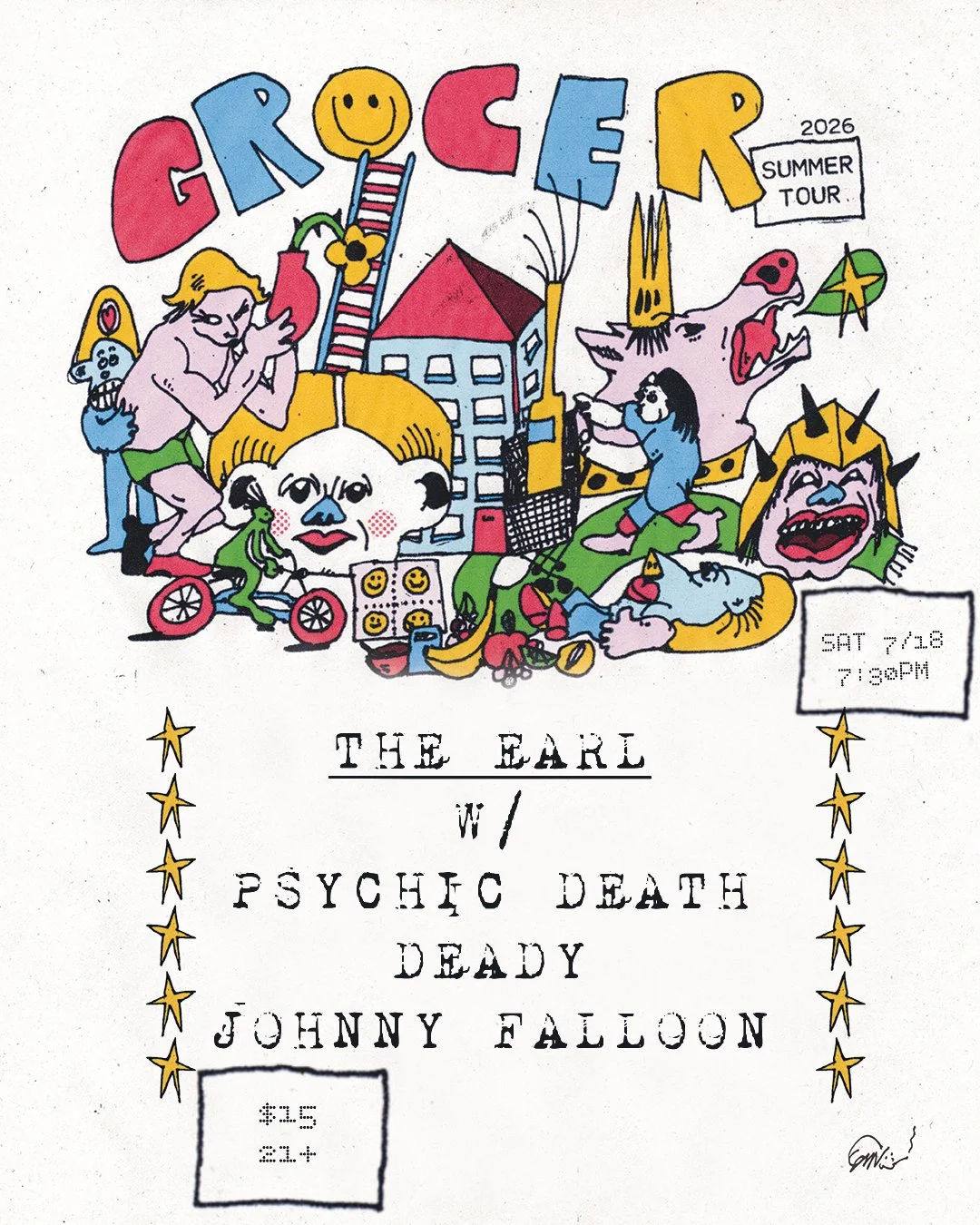 Psychic Death, Grocer, Deady, johnny Falloon