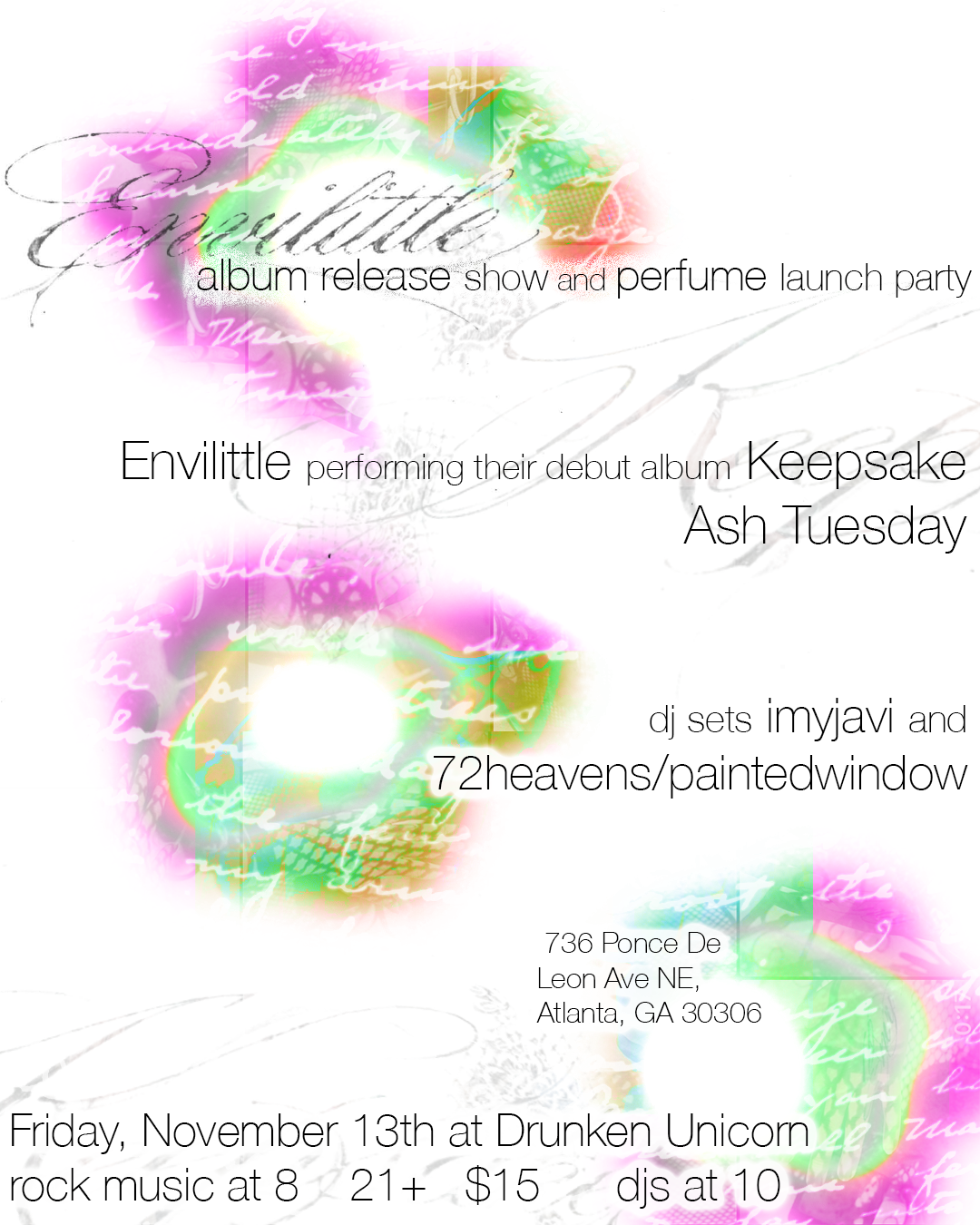 Envilittle (album release), Ash Tuesday, with DJs Imyjavi, 72heavens/paintedwindow