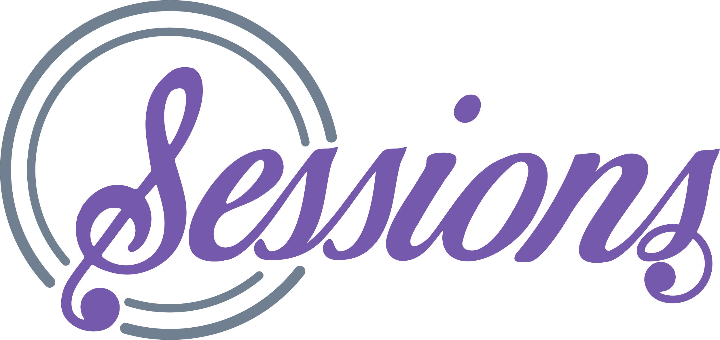 Logo of Séséons with purple cursive font and circular line design surrounding the initial letter 'S'.