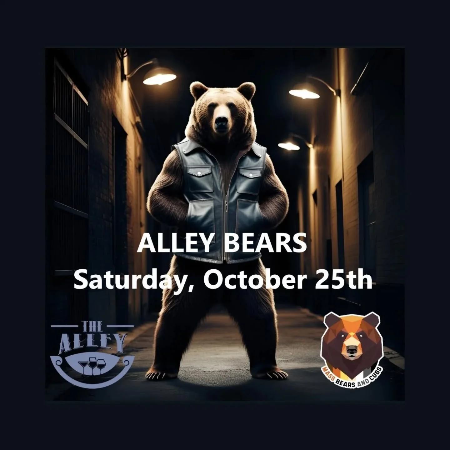 Alley Bears! Join Mass Bears and Cubs for Alley Bears, our monthly bar night at the Alley Bar! Start off with cocktails and conversation at the downstairs bar beginning at 9, and then we'll be moving upstairs to the dance floor starting at 10.  No co