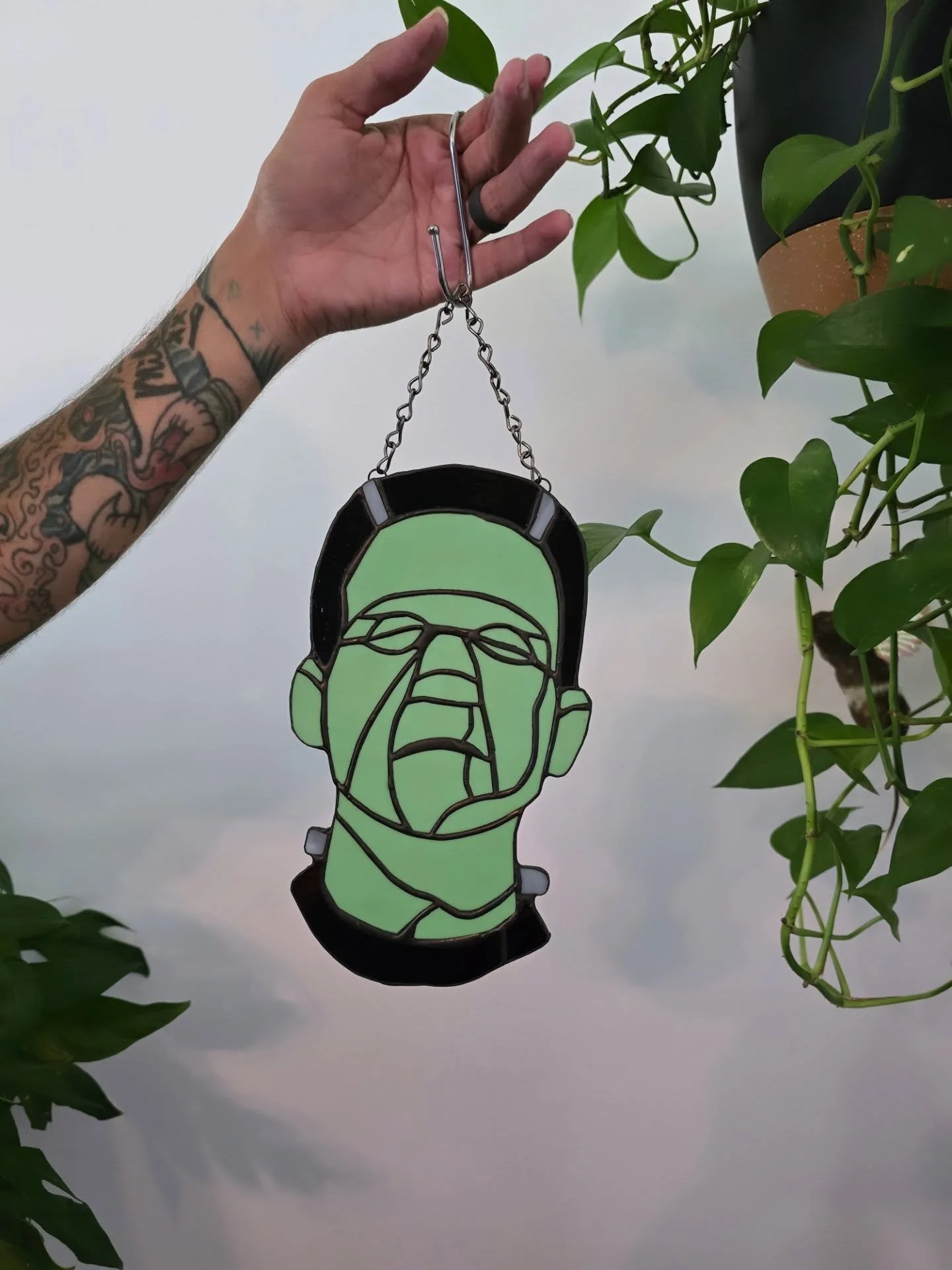 #stainedglassdesign #glasswork #glassartist #glassoddities #frankenstein #savannahartist #savannahga