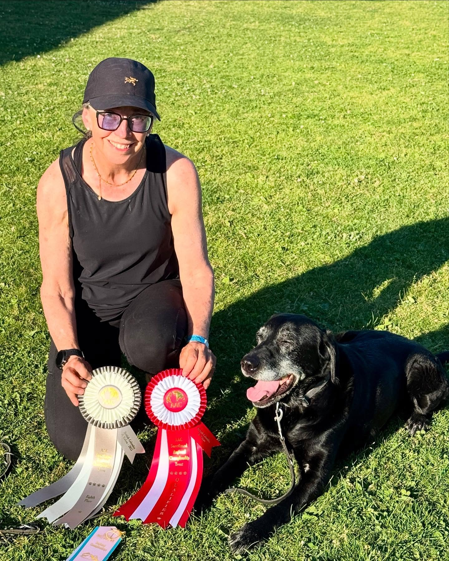 Emma and @ratherbkayaking at Regionals agility championship last weekend - Emma placed 8th overall in her height class - not bad for an old gal of 11! #2025bcviykregionals