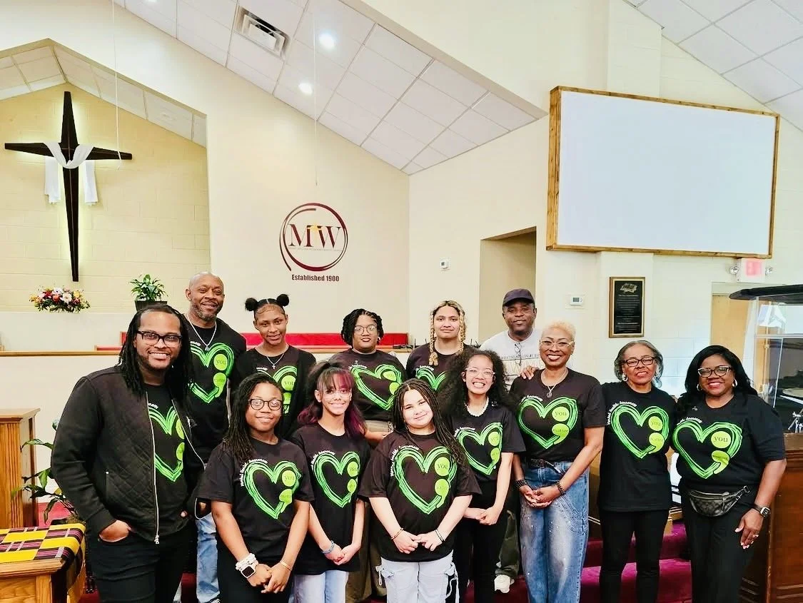 Mental Health Awareness participants, speakers, and Jared's heart founder.