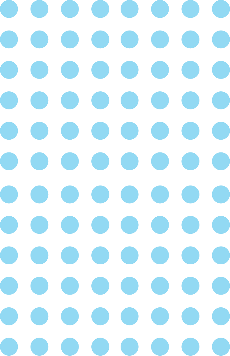 A pattern of evenly spaced blue dots arranged in a grid on a black background.