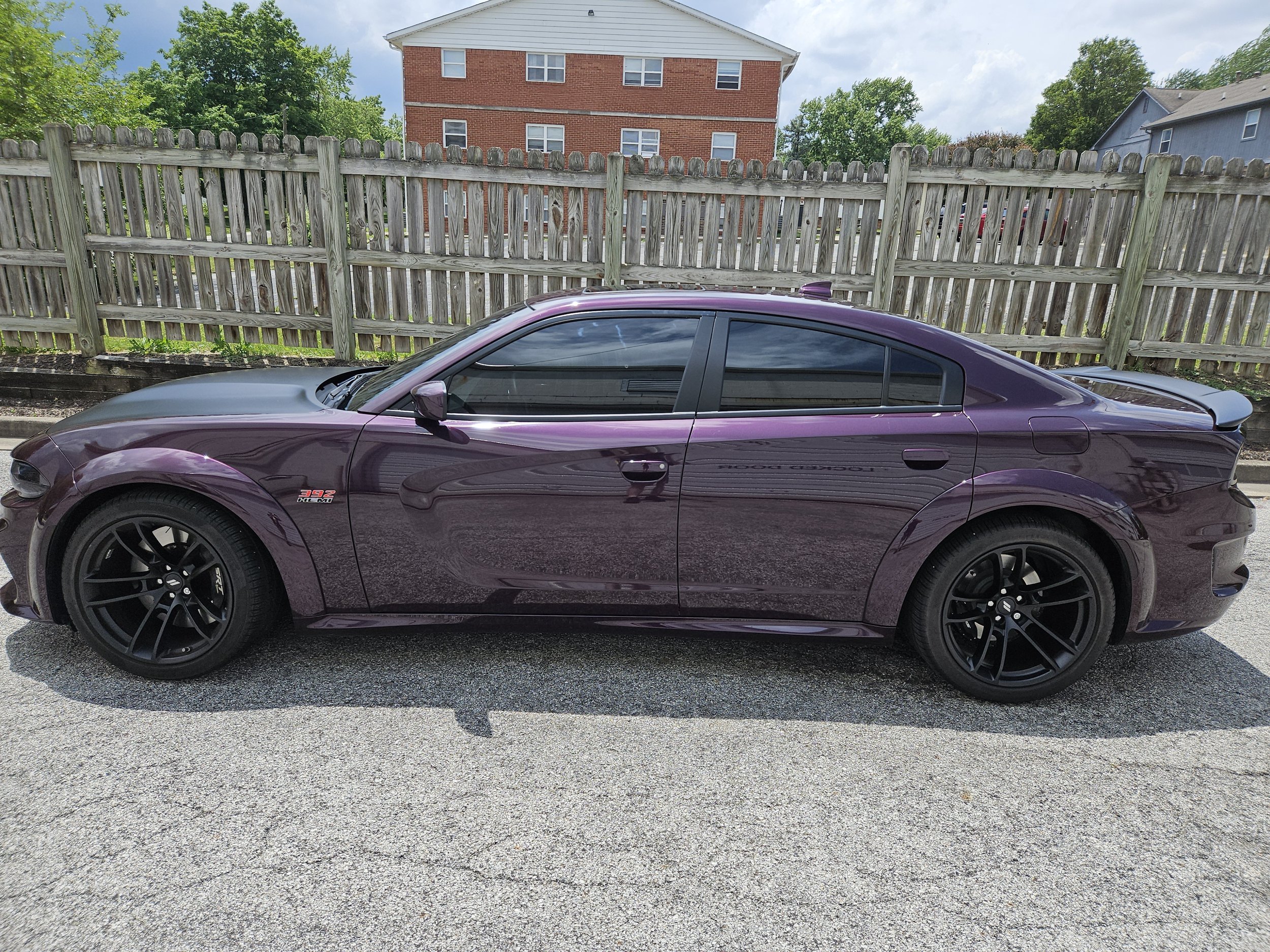 PURPLE DODGE CHARGER - FULL TINT REMOVAL, CERAMIC TINT, FULL WINDSHIELD TINT