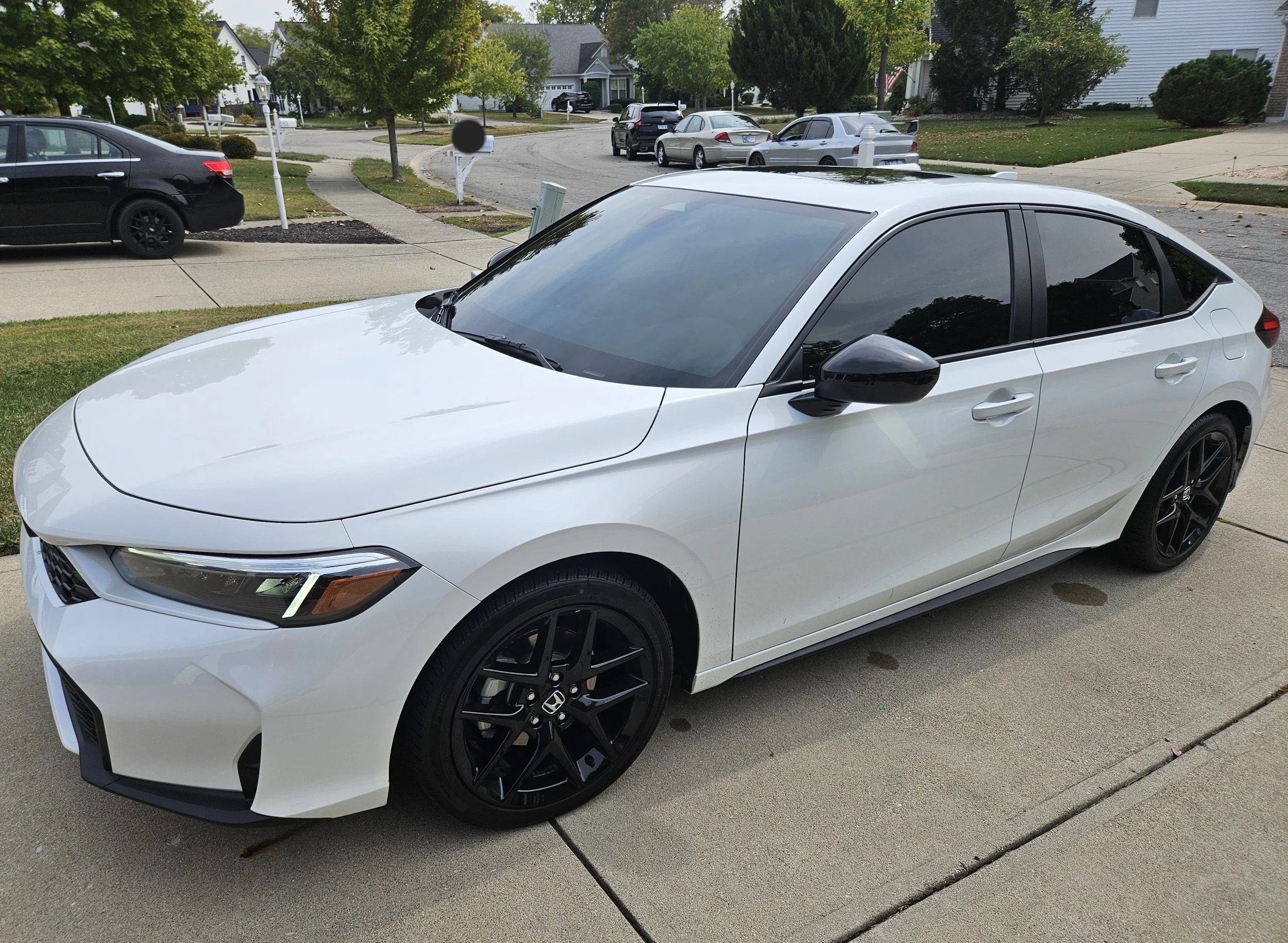 WHITE HONDA CIVIC - STANDARD TINT, FULL WINDSHIELD TINT