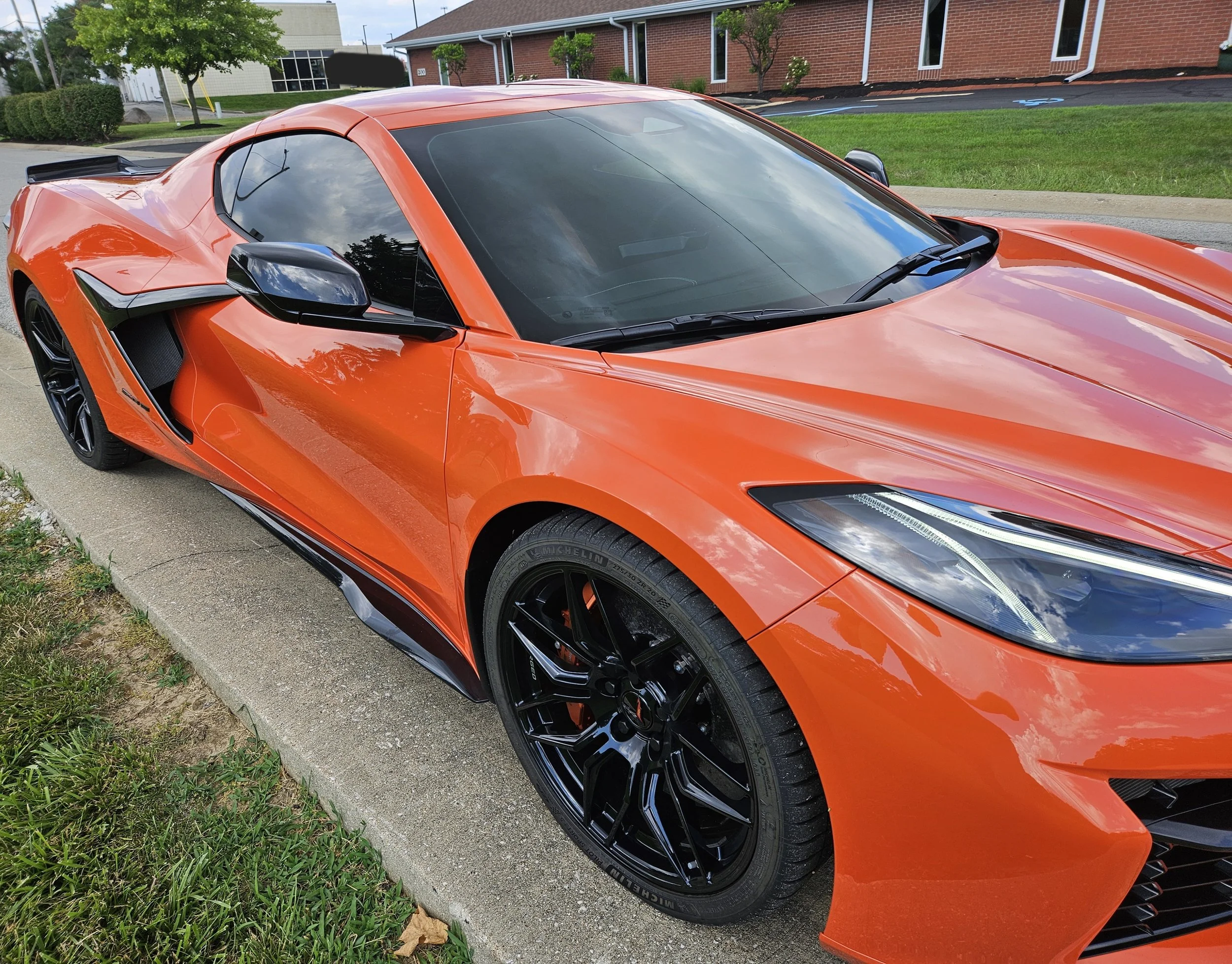 ORANGE CHEVY CORVETTE - ULTRA CERAMIC TINT,  FULL WINDSHIELD TINT