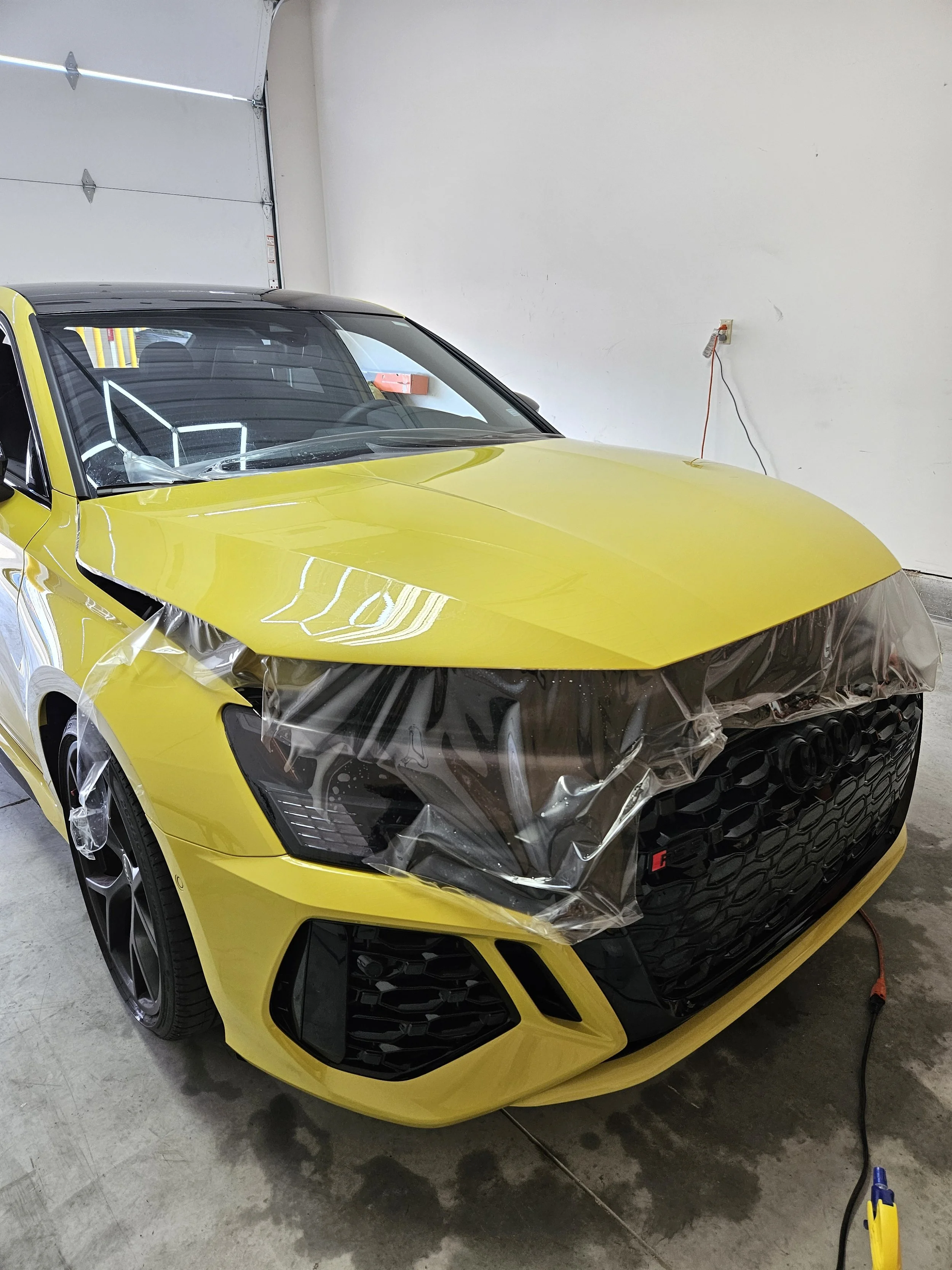 Yellow Audi RS3 - PPF Installation