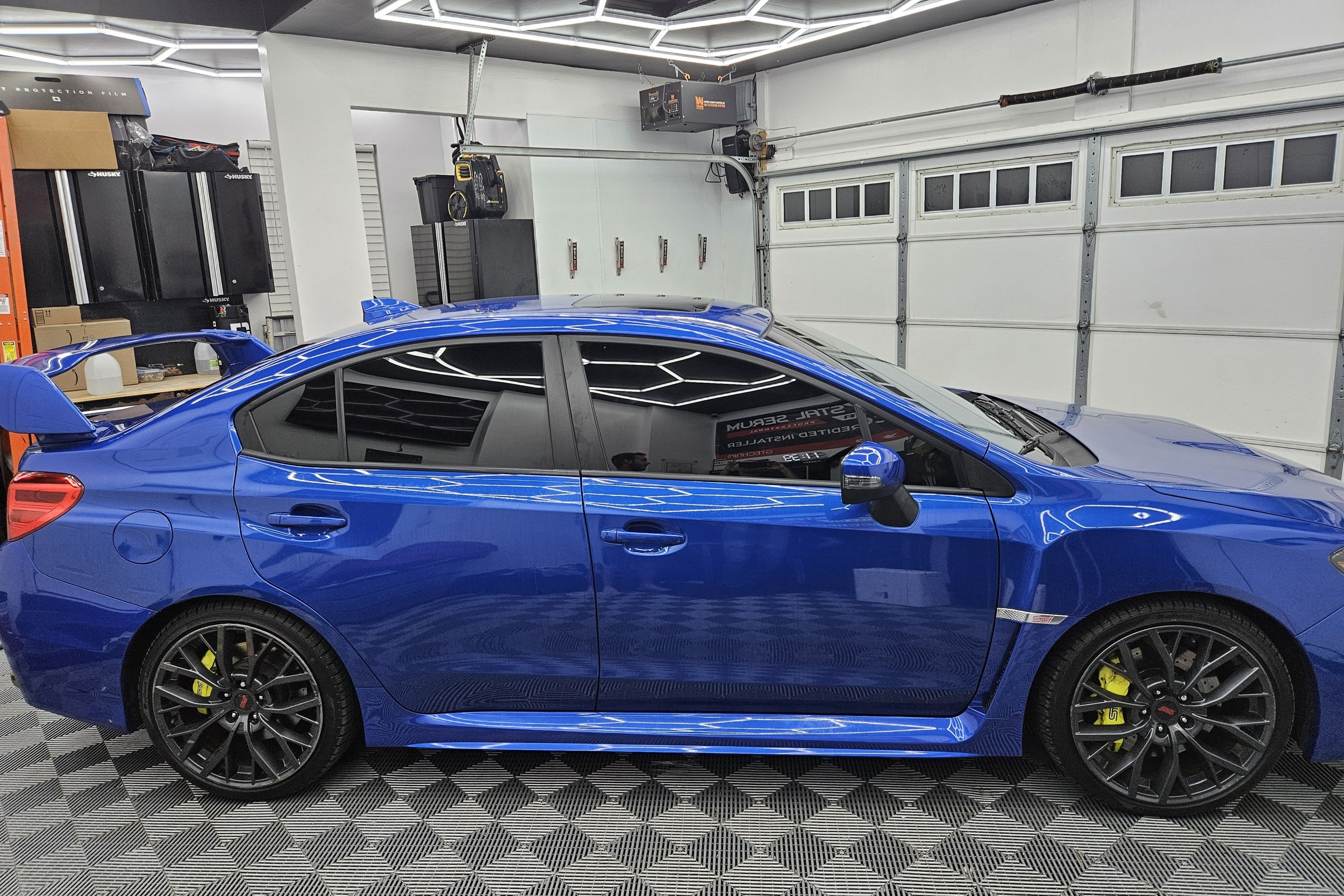BLUE SUBARU STI - CERAMIC TINT, AIR CERAMIC WINDSHIELD