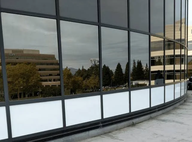 Commercial window tint project, view 1