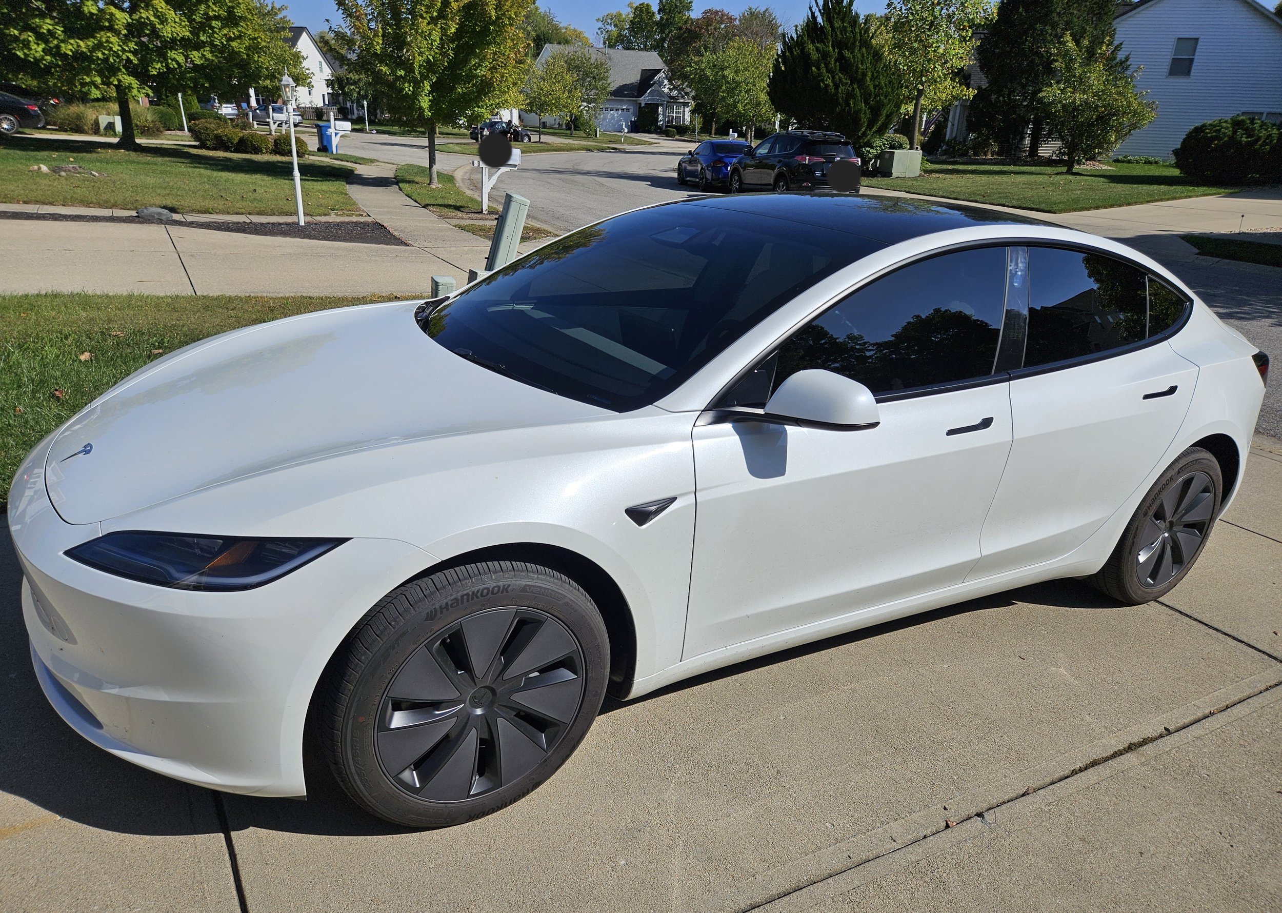 WHITE TESLA MODEL 3 - STANDARD TINT, FULL WINDSHIELD TINT