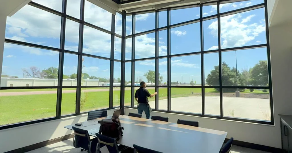 Commercial window tint project, view 3
