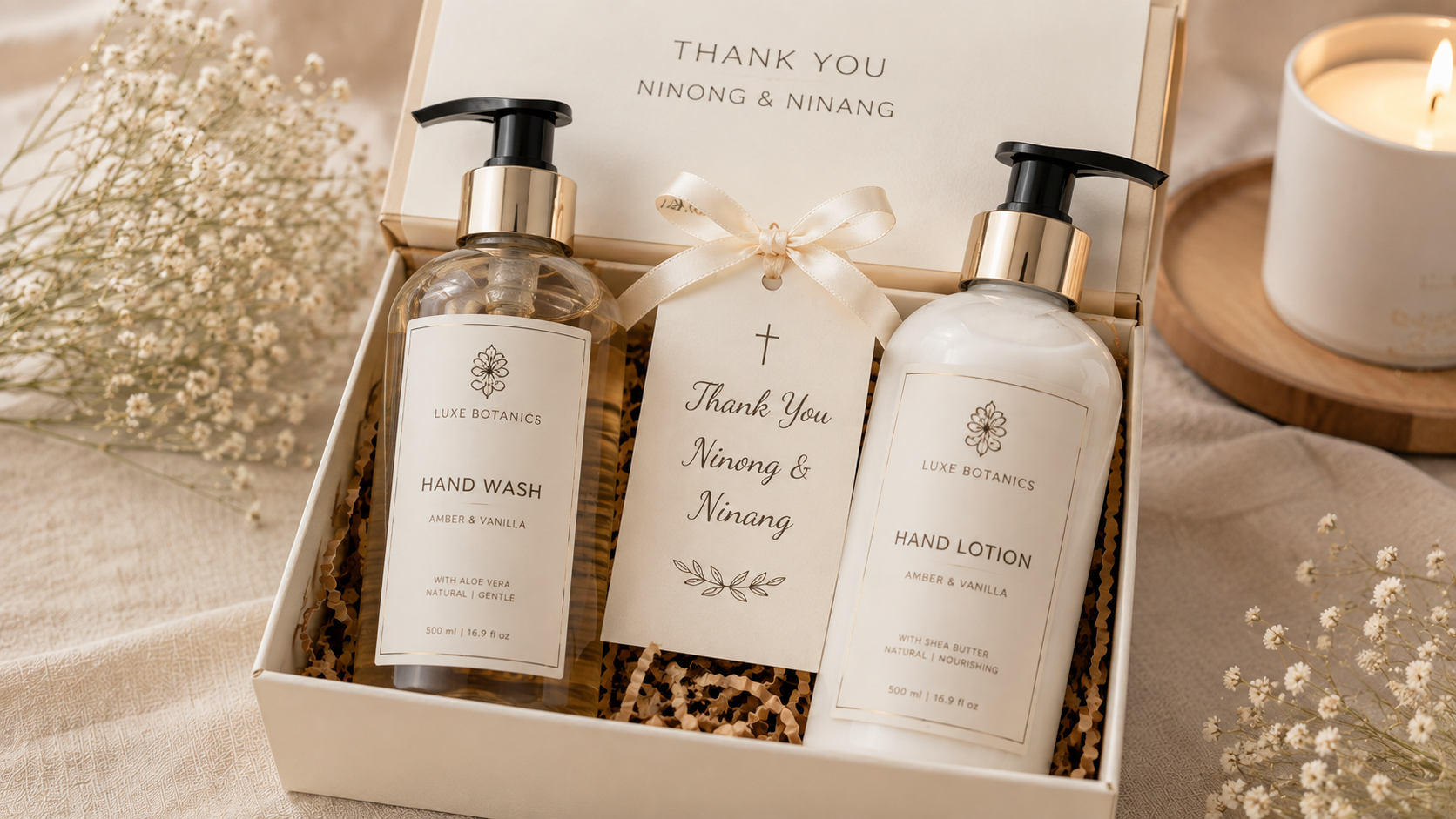 luxury hand soap and lotion set