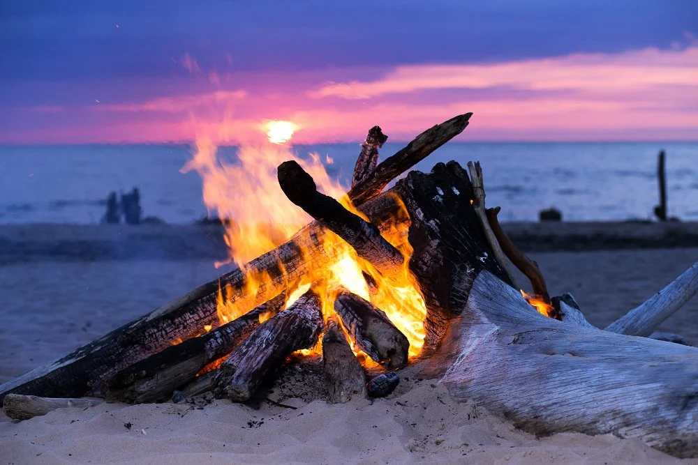 Camping and Beach Bonfires at The Pink Beach