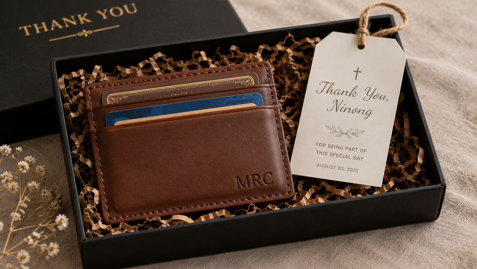 personalized leather card holder