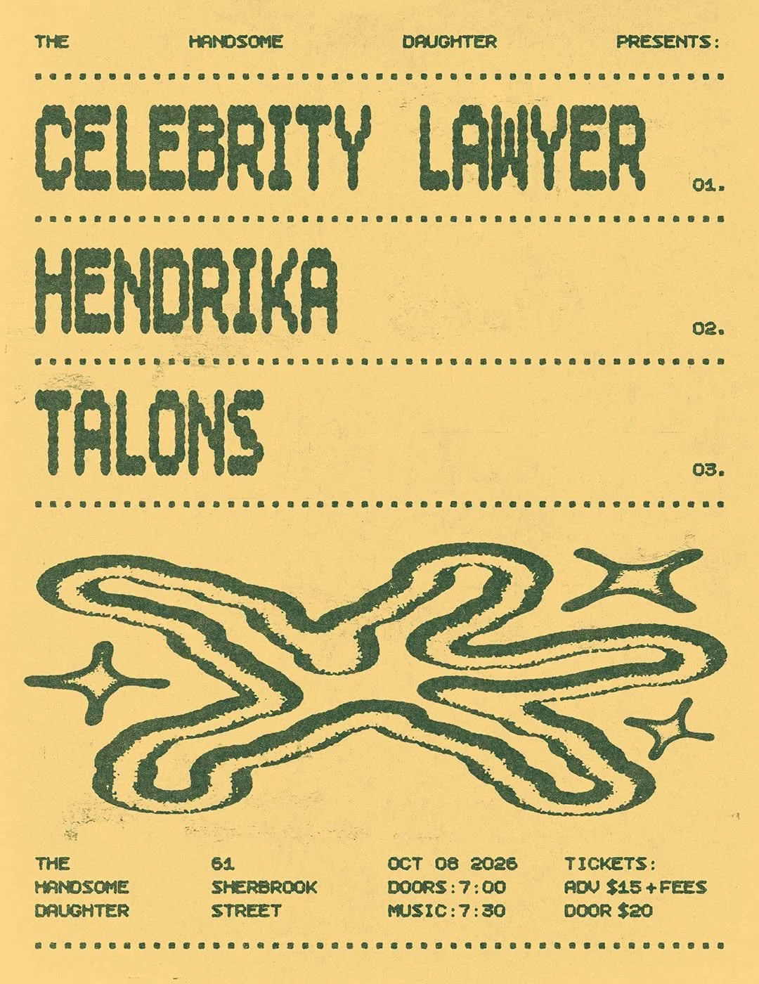 Celebrity Lawyer, Hendrika & Talons at the Handsome Daughter