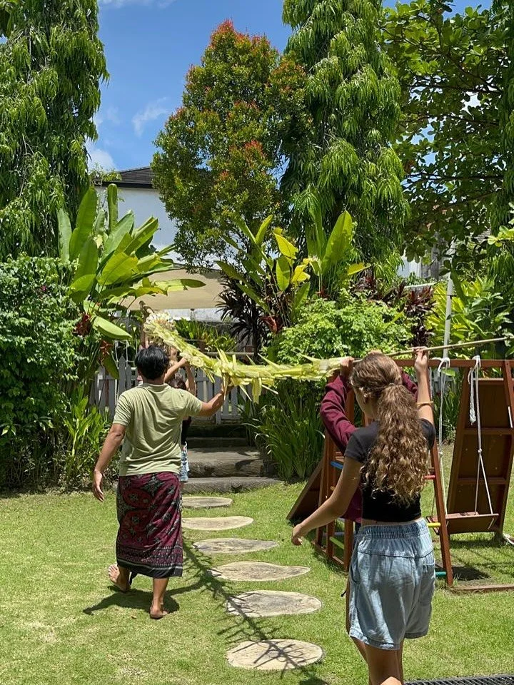 Today, our students were guided by our Balinese teachers to learn about the significance of Galungan, a time for purification, making offerings, and honoring the divine forces that protect the community.

This serves as an invitation for our students