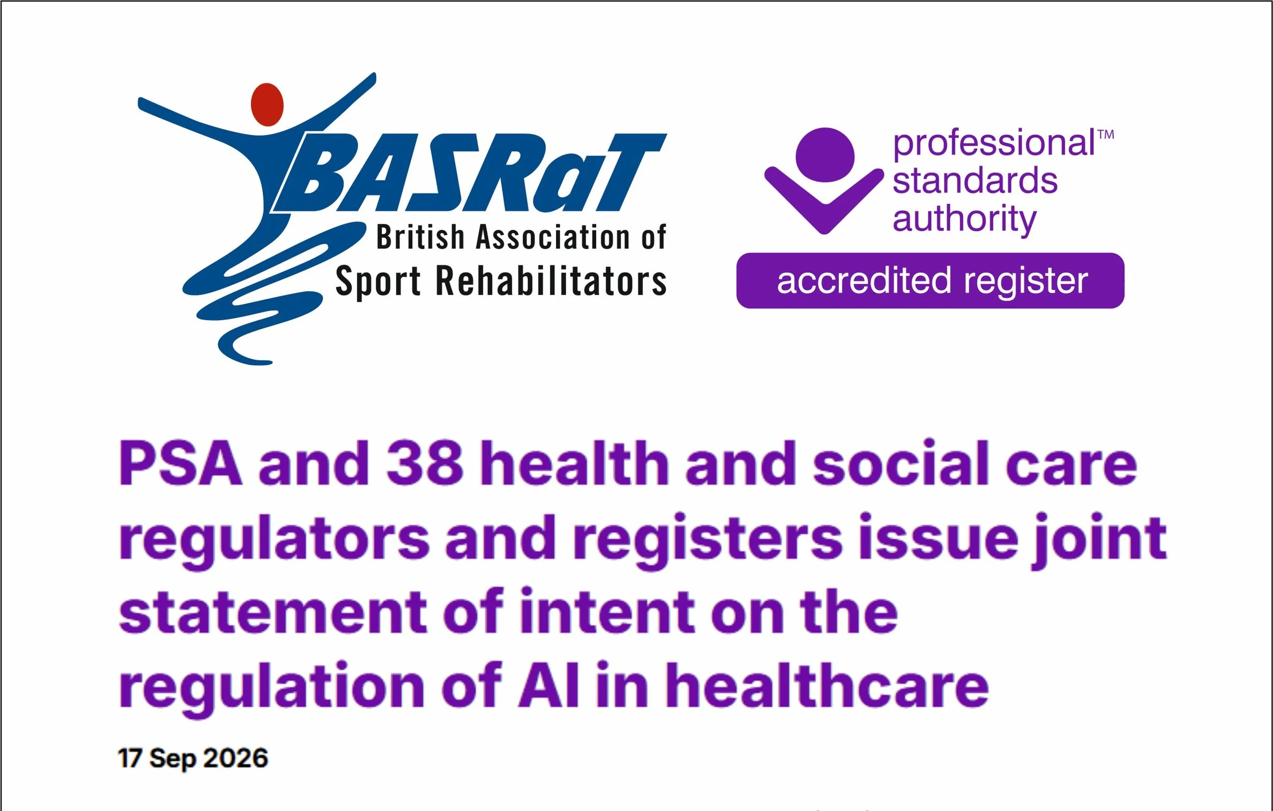 AI Regulation Statement from the PSA and 38 regulators &amp; registers 