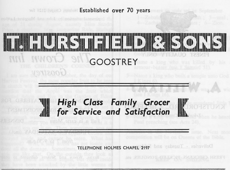 Advert - Hurstfield's