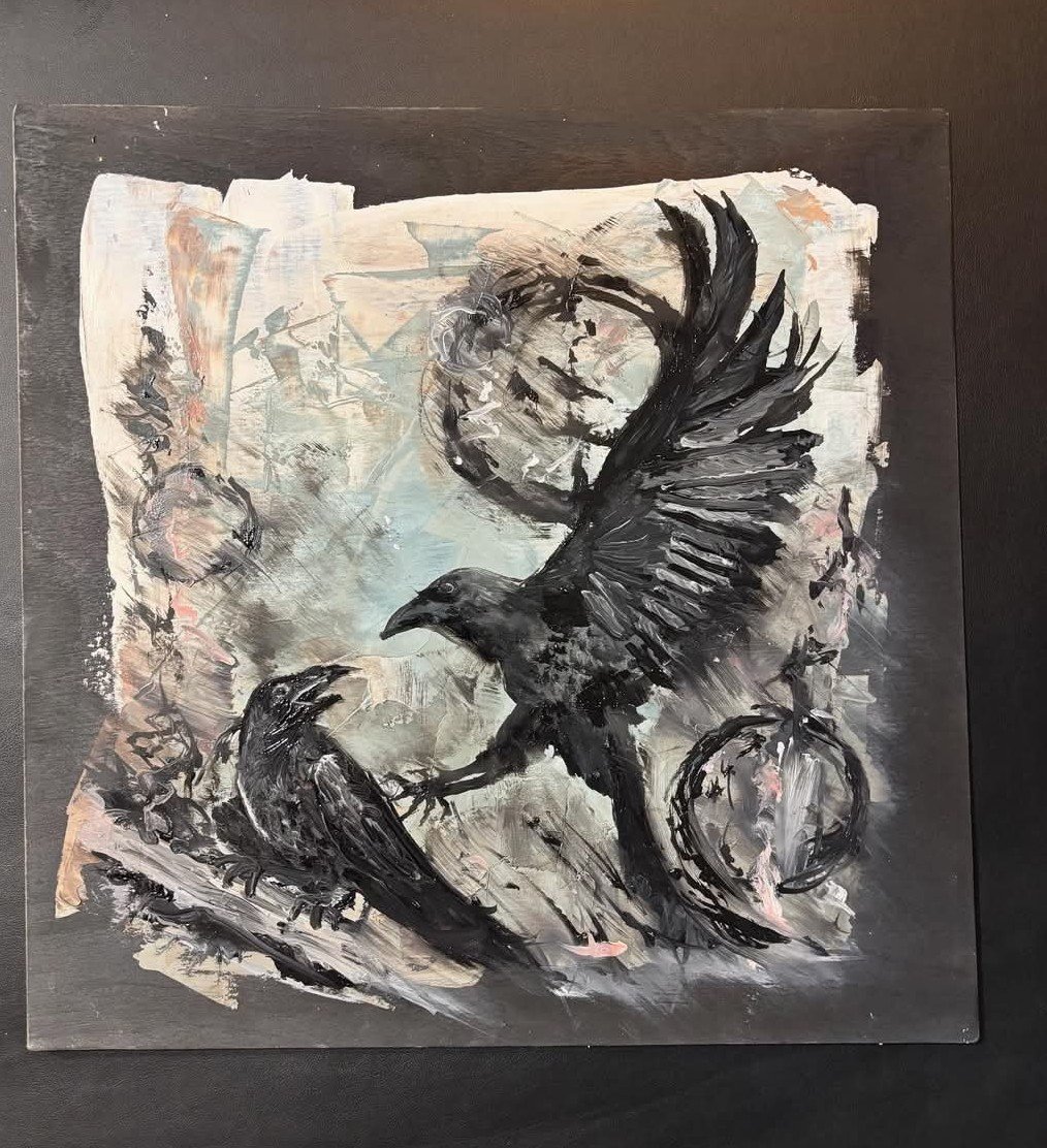  Ravens Oil on Wood 