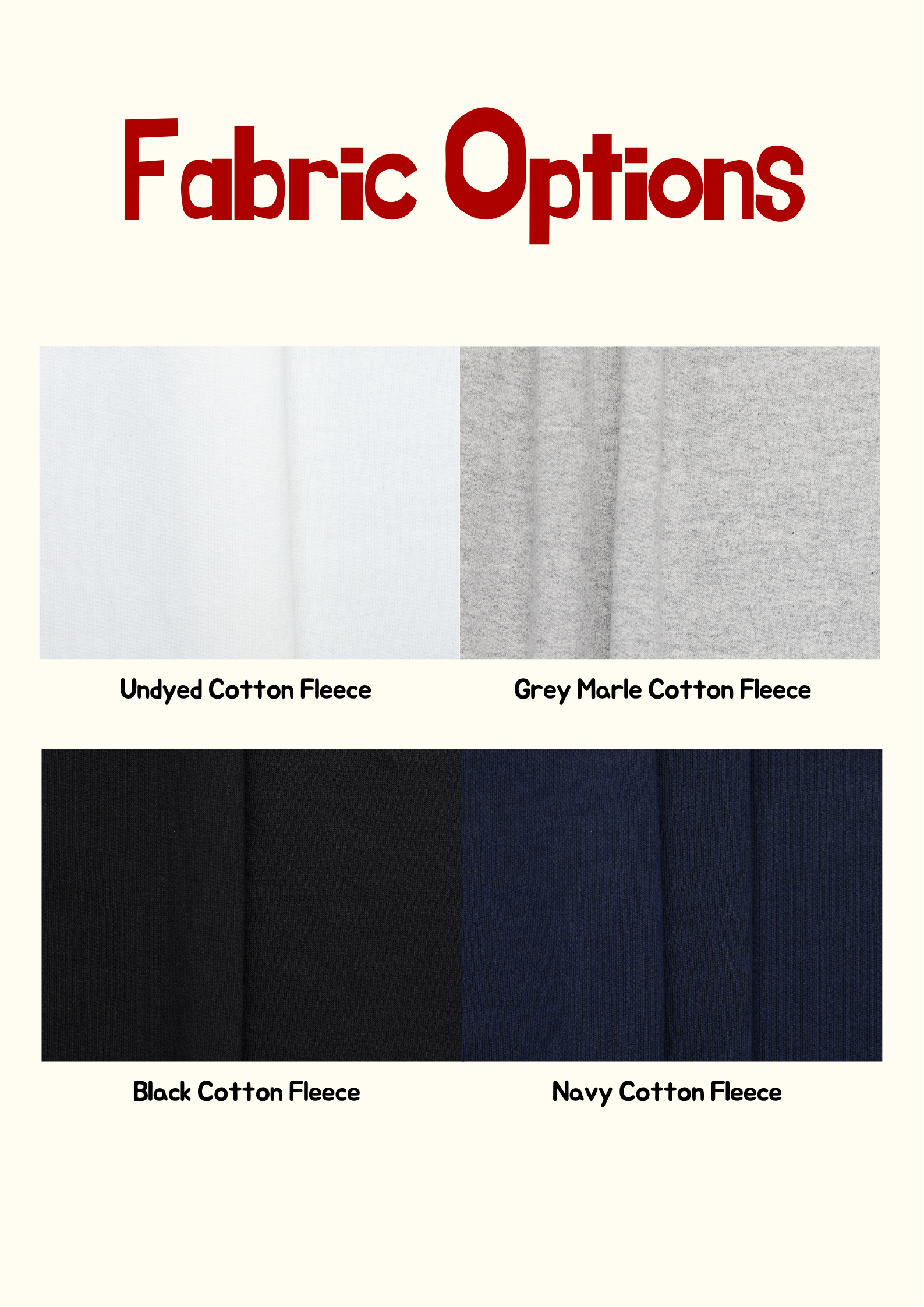 cotton fleece fabric options