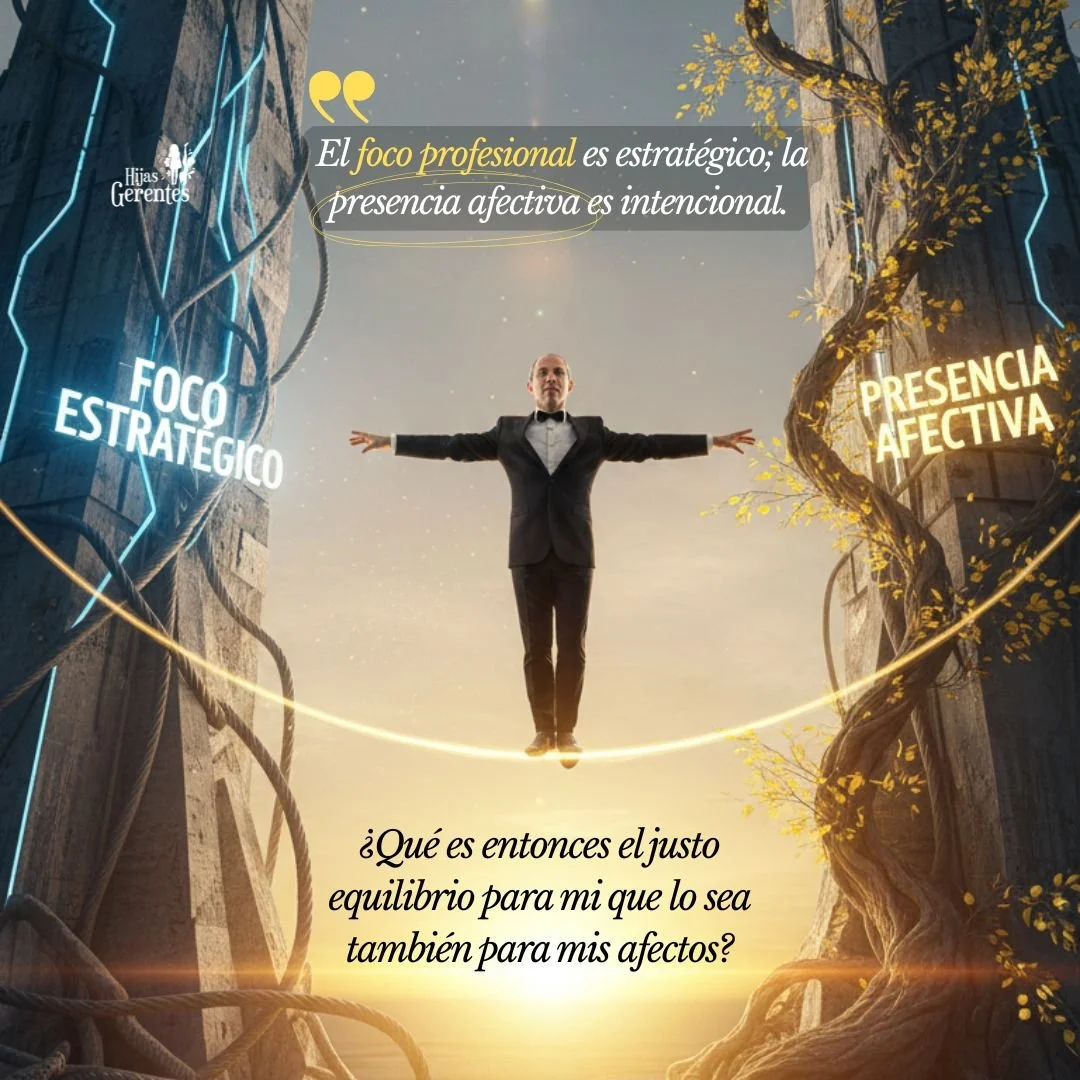 Tensión entre el foco profesional y la presencia afectiva debida a la familia y relaciones, en el ecosistema de Hijas GERENTES, por Mario Fabián GALLART.