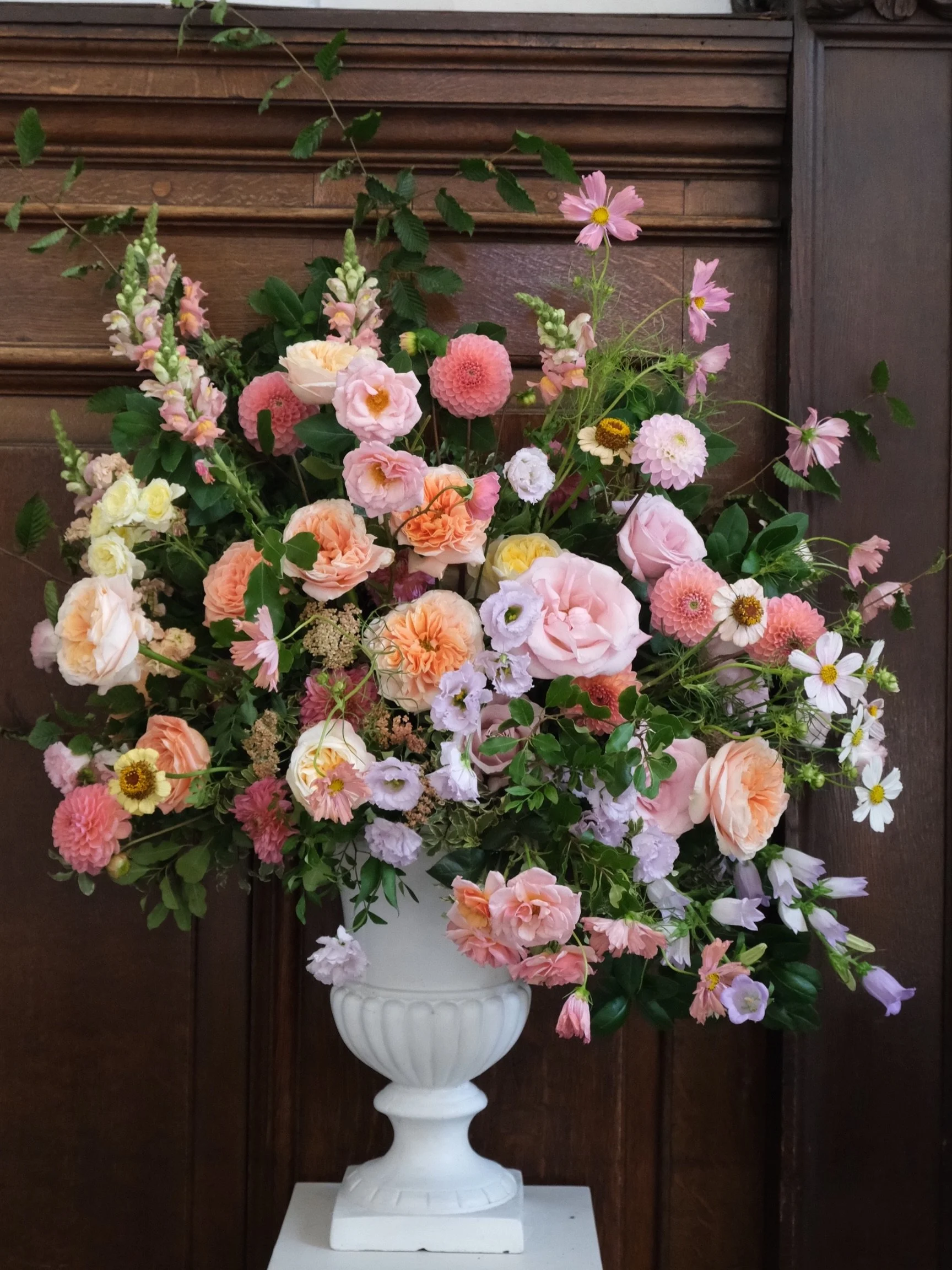 The abundance of late summer ✨

Blowsy garden roses, perfect dahlias, dancing cosmos and zinnias - all gathered together in the softest pastel palette.

Some of the very best of the August flower season 🌸

Dreaming up your own wedding florals? I&rsq