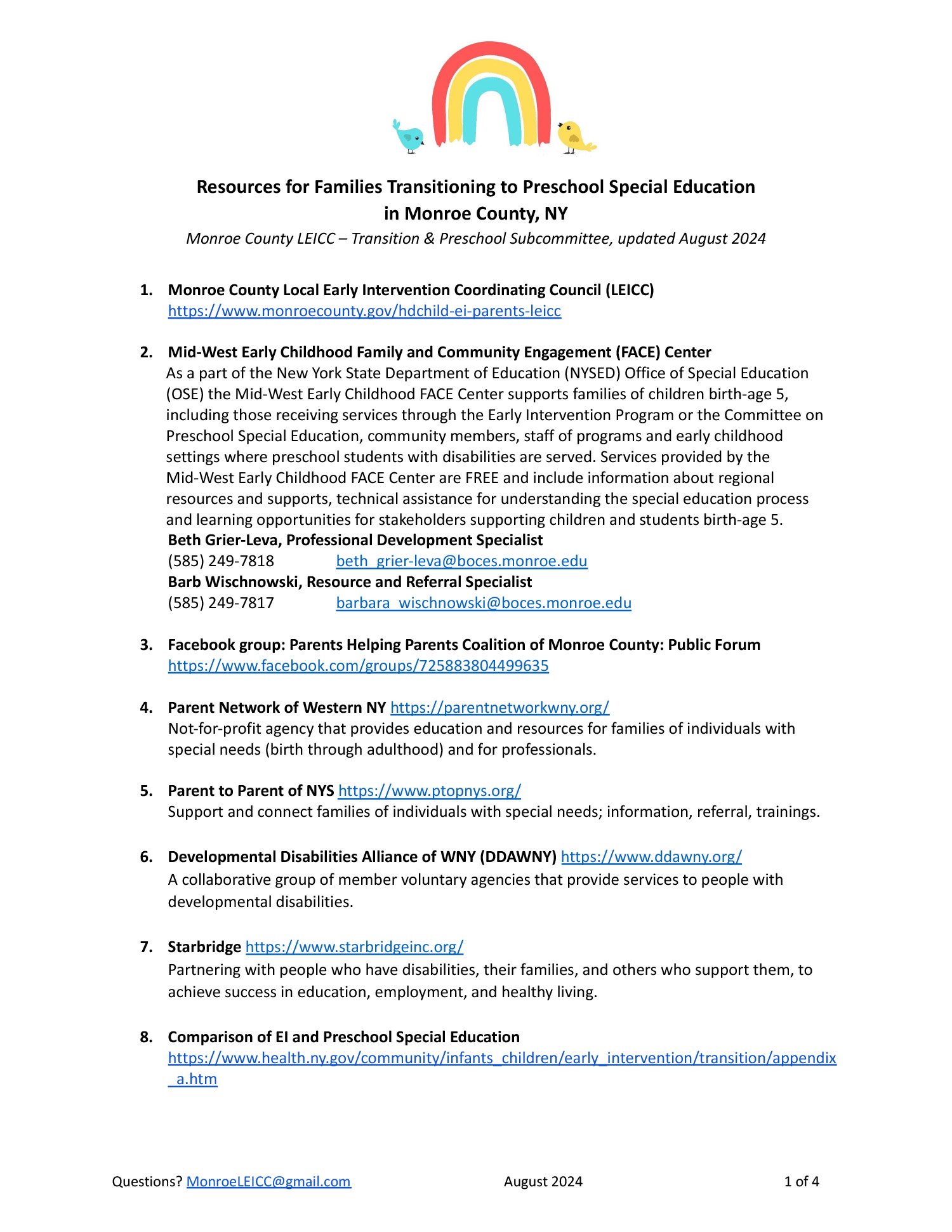 Early Intervention Transition to Preschool Special Education