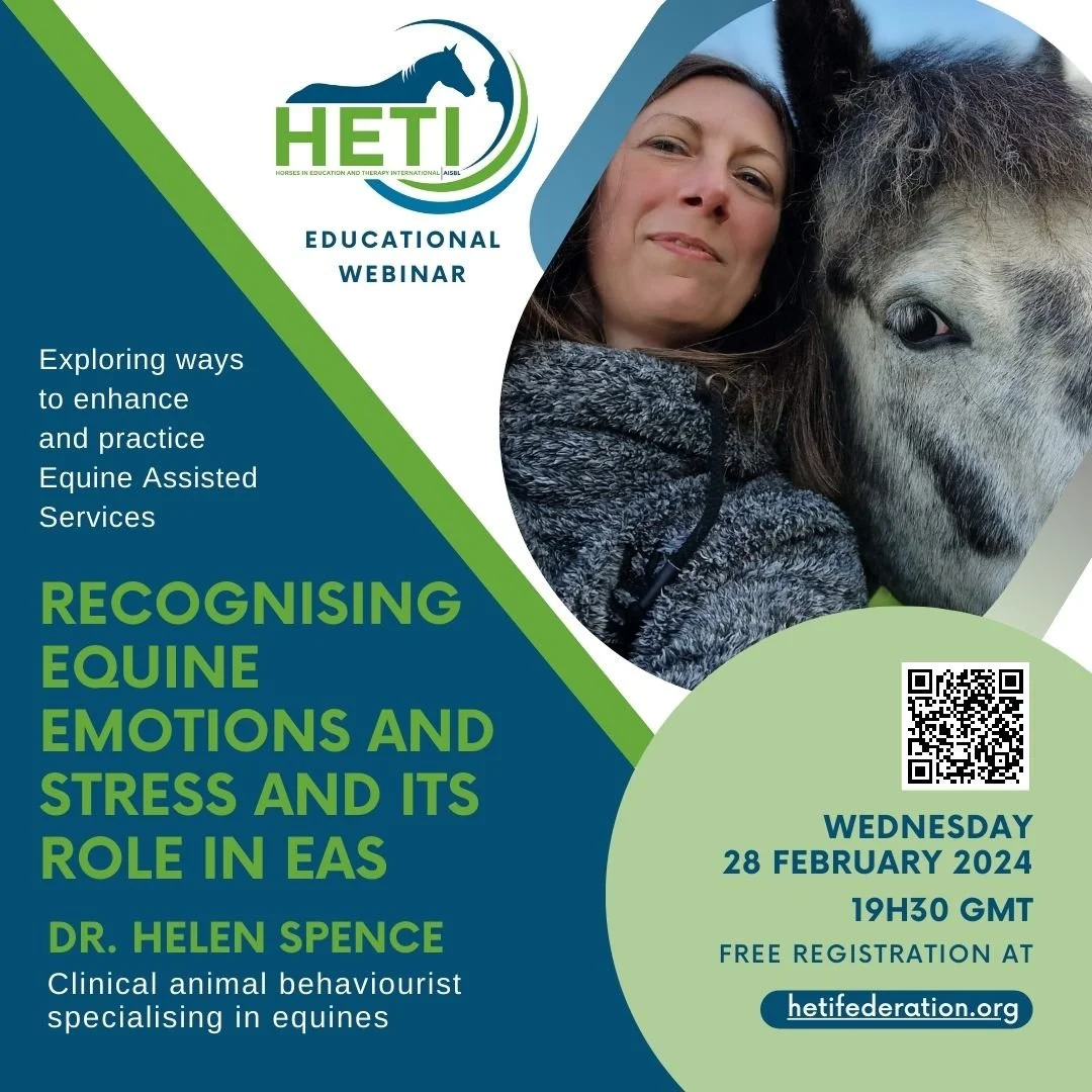 HETI Webinar: Recognising equine emotions and stress and its role in the field of Equine-Assisted Services