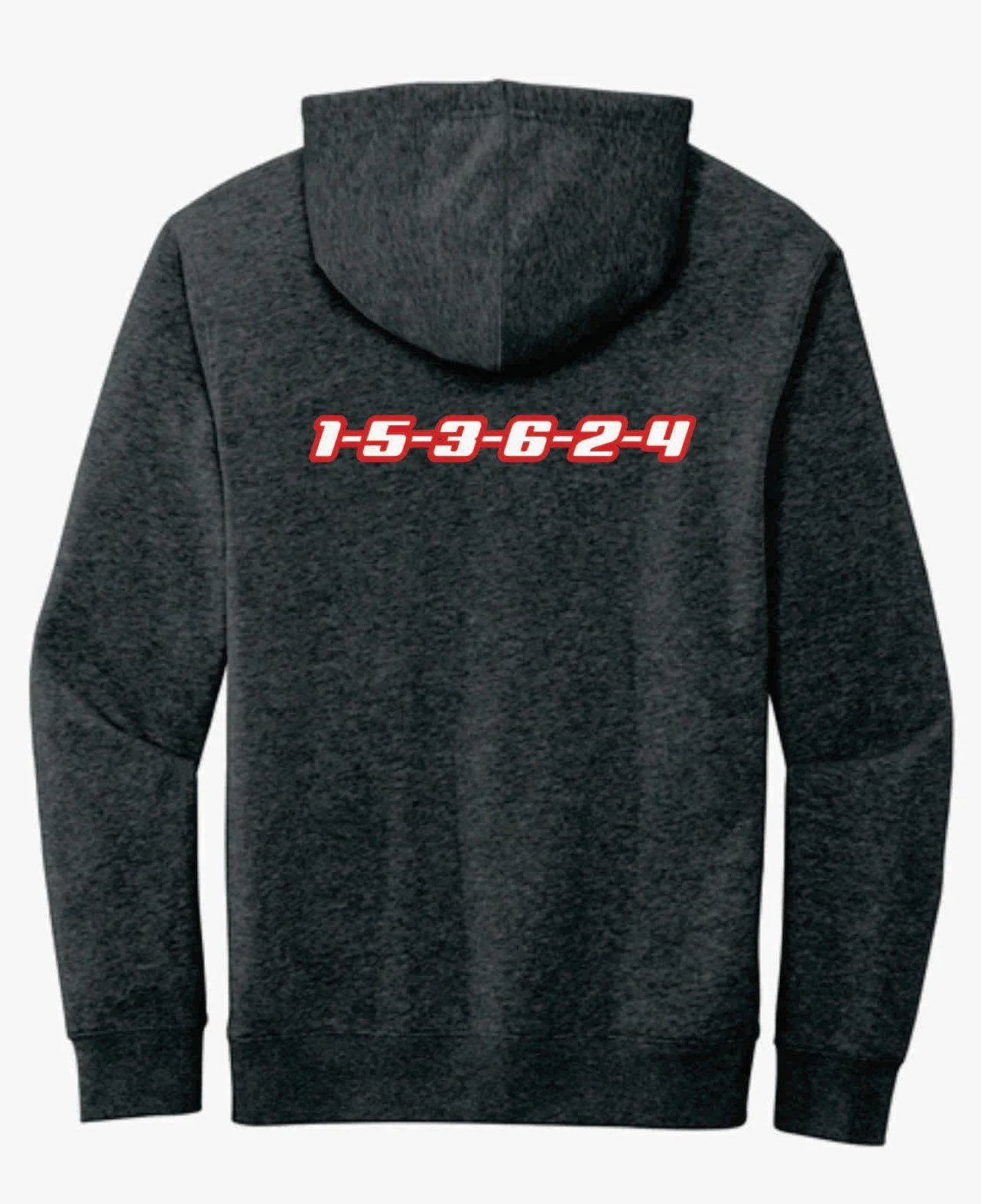 rev Diesel charcoal Heather hoodie firing Back.jpg