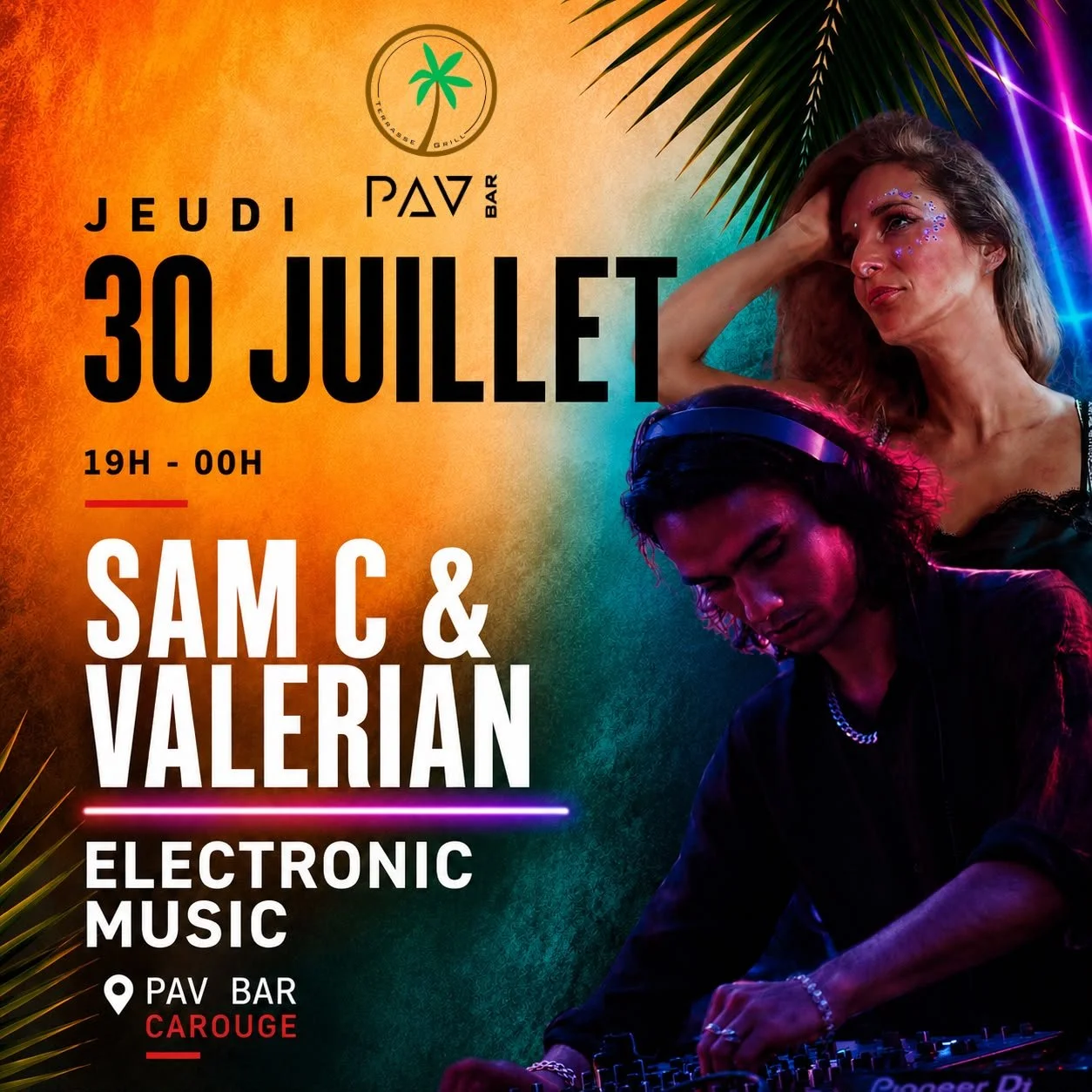 Live DJ set and singing at PAV