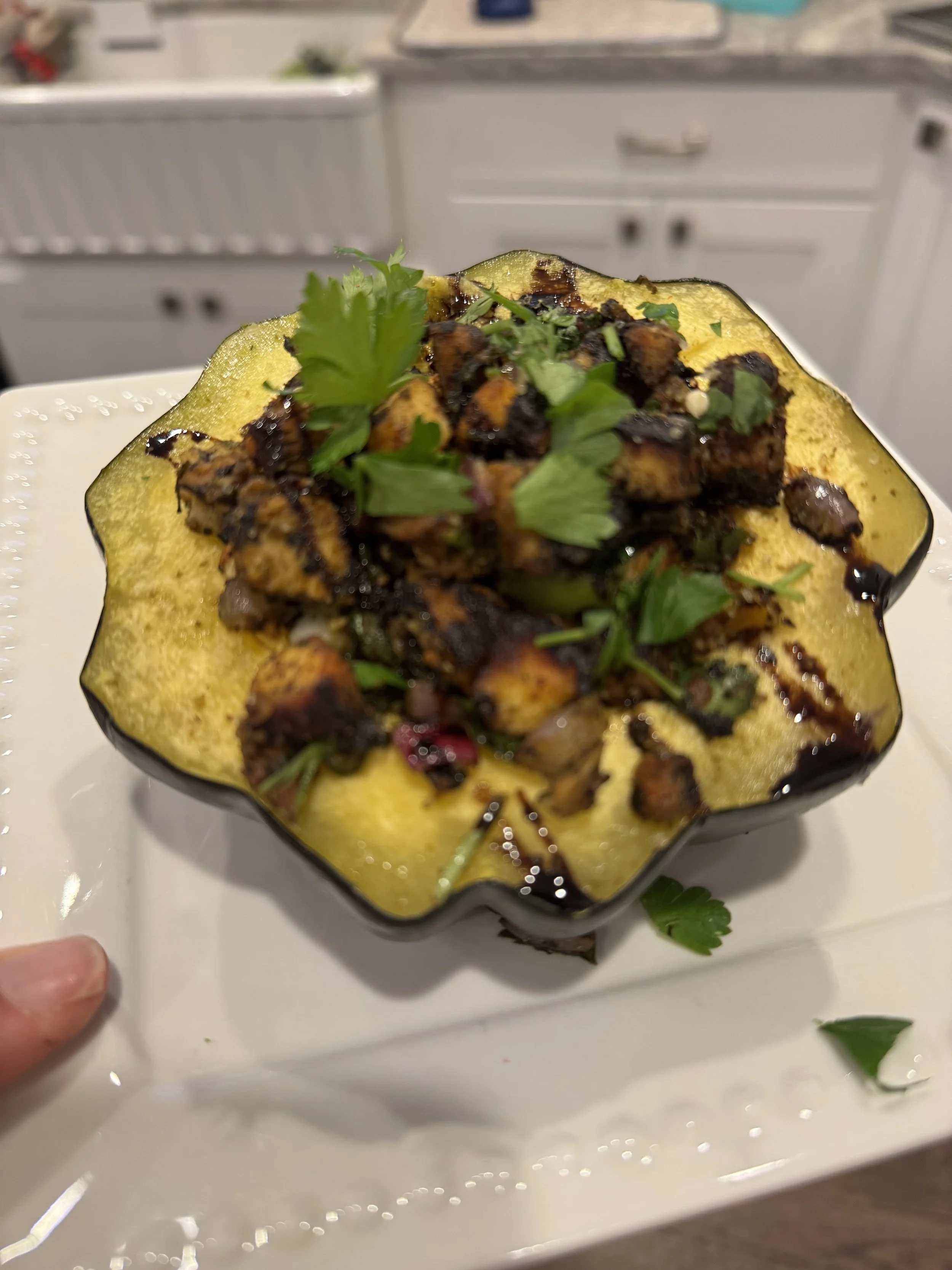 Stuffed acorn squash