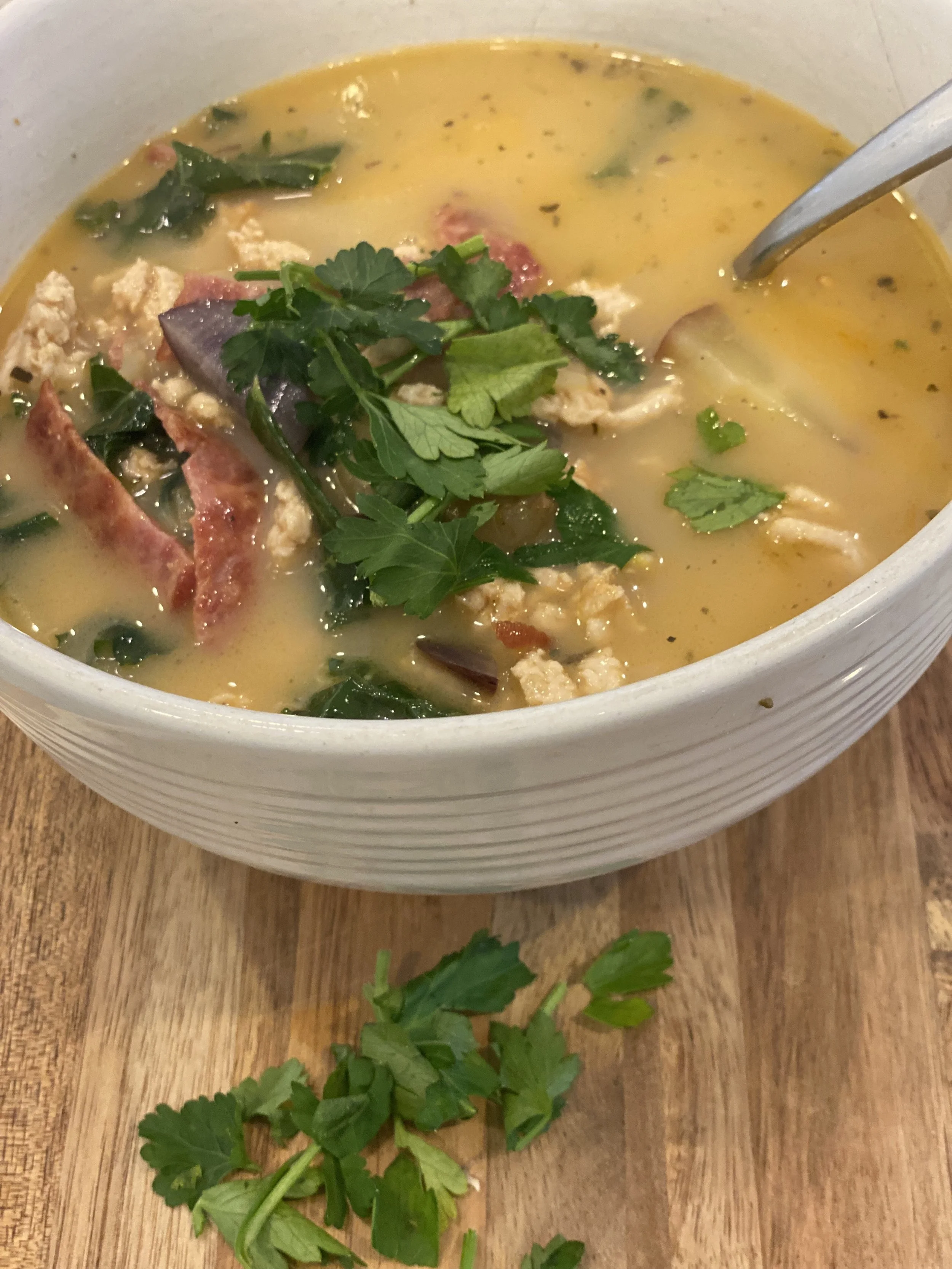 Lightened up Zuppa Toscana soup
