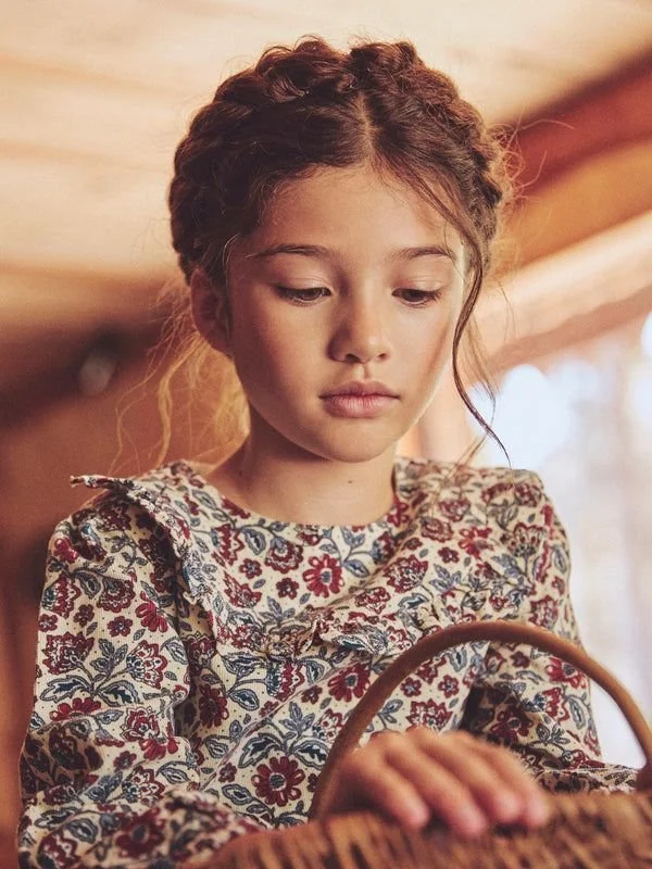 Robe imprimé fleuri en velours Fille.jpeg